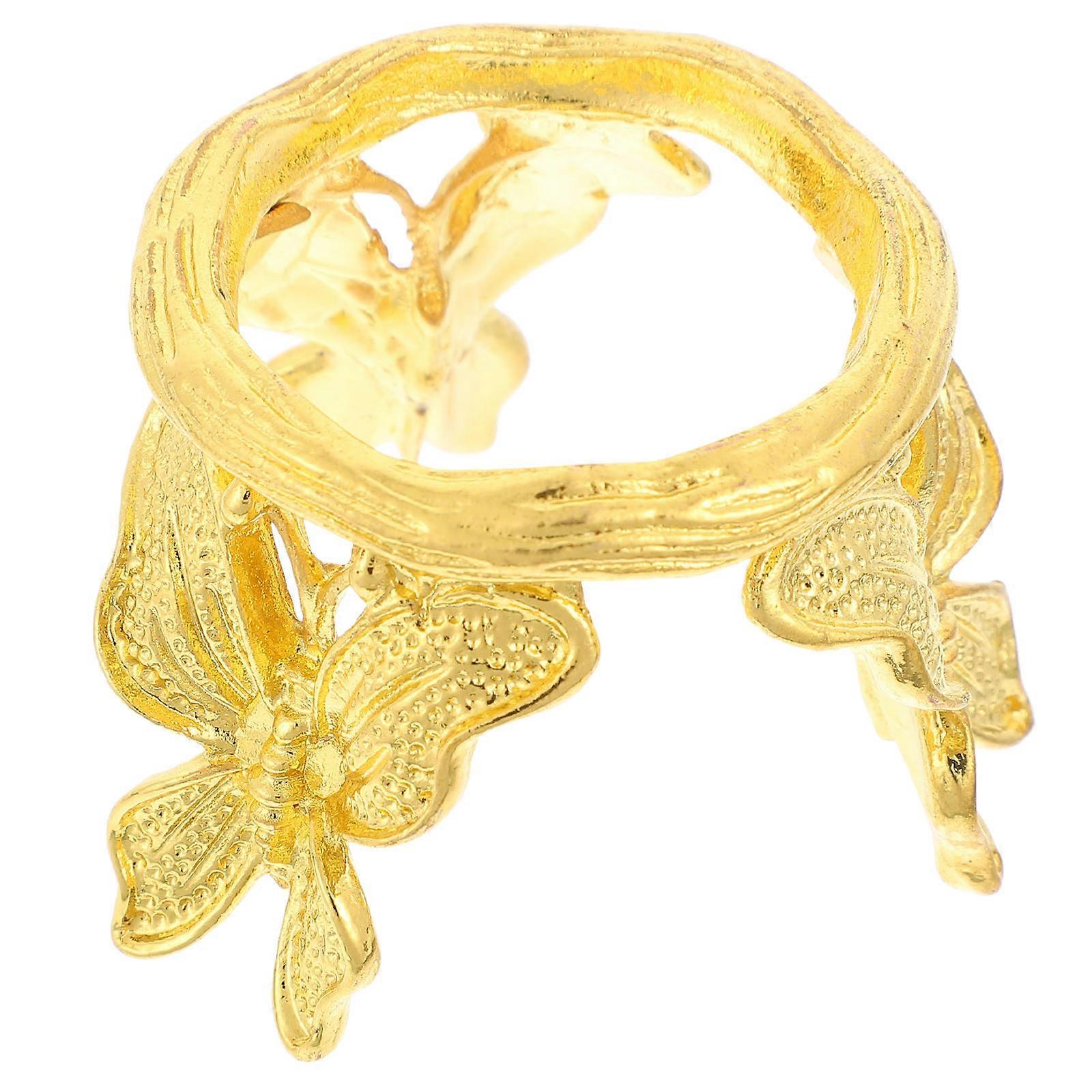 Crystal Ball Holding Rack for Display Use 5Pcs Golden Alloy Base