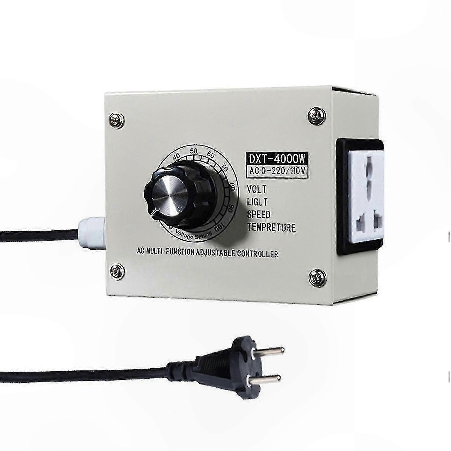 4000W Adjustable Voltage Regulator with SCR Technology and EU Plug Compatibility
