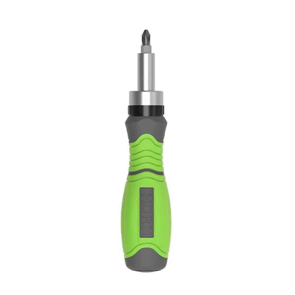 11 in 1 Ratchet Screwdriver Hidden Screwdriver Head Multi Angle Corner Capable Multifunctional Screwdriver Tool Green
