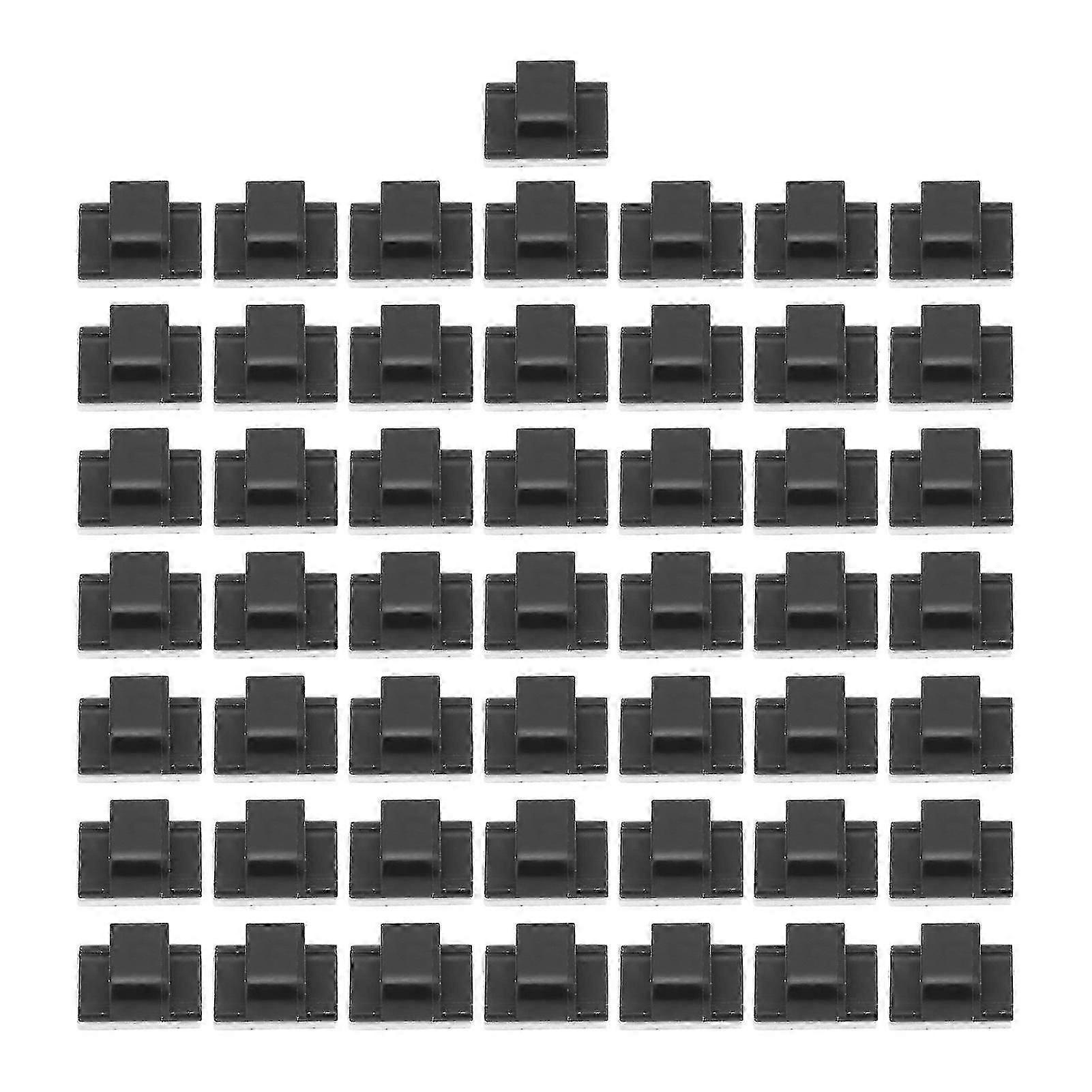 50PCS/Set SelfAdhesive Cable Clips Organizer Black for Automobile Data Recorder Computer Line
