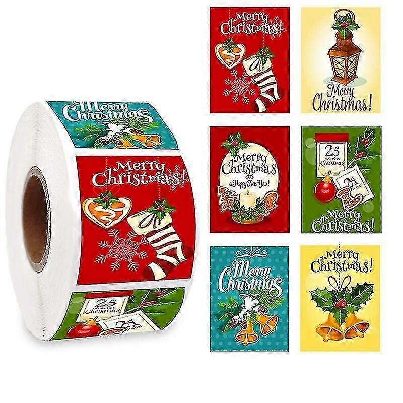 Festive Stickers 2X500pcs Square Designs for Christmas Tree Decorations