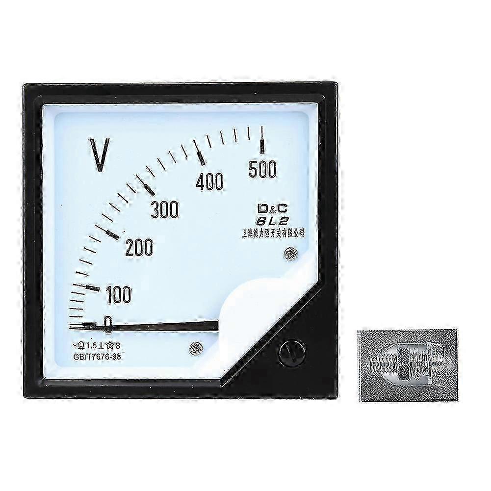 Square Panel Voltage Meter Analog Voltmeter AC 0-500V for Electronic Control Devices