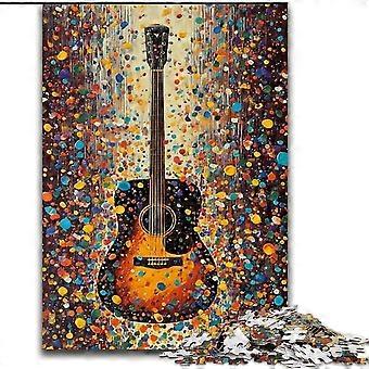 Jigsaws for Adults Guitar Oil Painting Puzzles,Toys Educational Games Stress Relieving Unique Birthday And Gifts - PT 5436