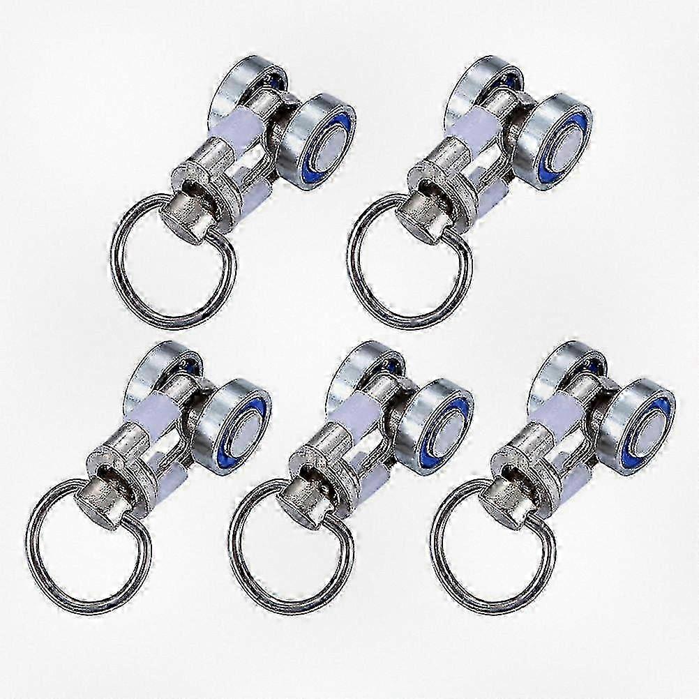 Set of 5 Wall-Mounted Hooks for Drapery Rails, Sliding Gliders, Curtain Runners, and Metal Pulleys for Curtains