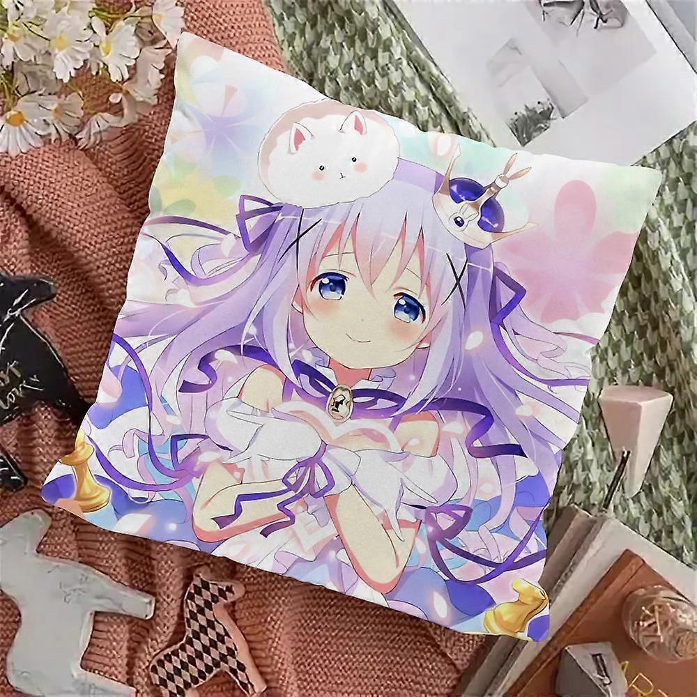 v416 Kafuu Chino クッションカバー枕カバー装飾クッションカバーソファ寝枕ホームルーム装飾アイテムスローgg416