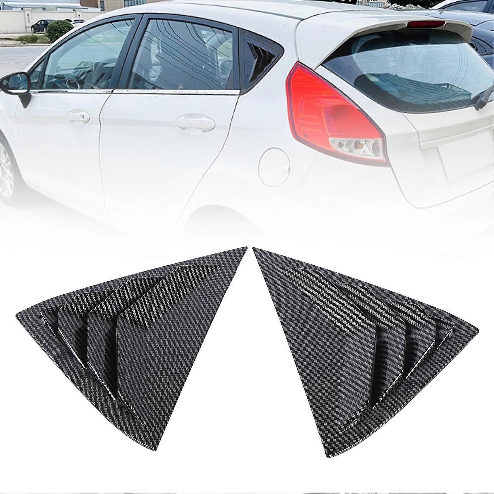 1 Pair Rear Side Window Louver Privacy Protection Reduce Temperature Window Louver Air Vent Scoop Shade Cover Blind for Fiesta MK7 7.5 2008 to 2017 C