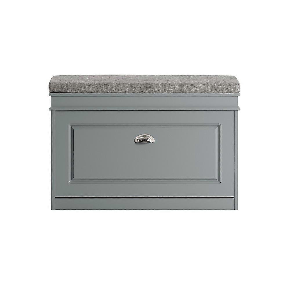 Shoe Storage Bench with Seat Cushion - Narrow Shoe Cabinet with Flip Drawer 2-Tier RackCompact Hallw