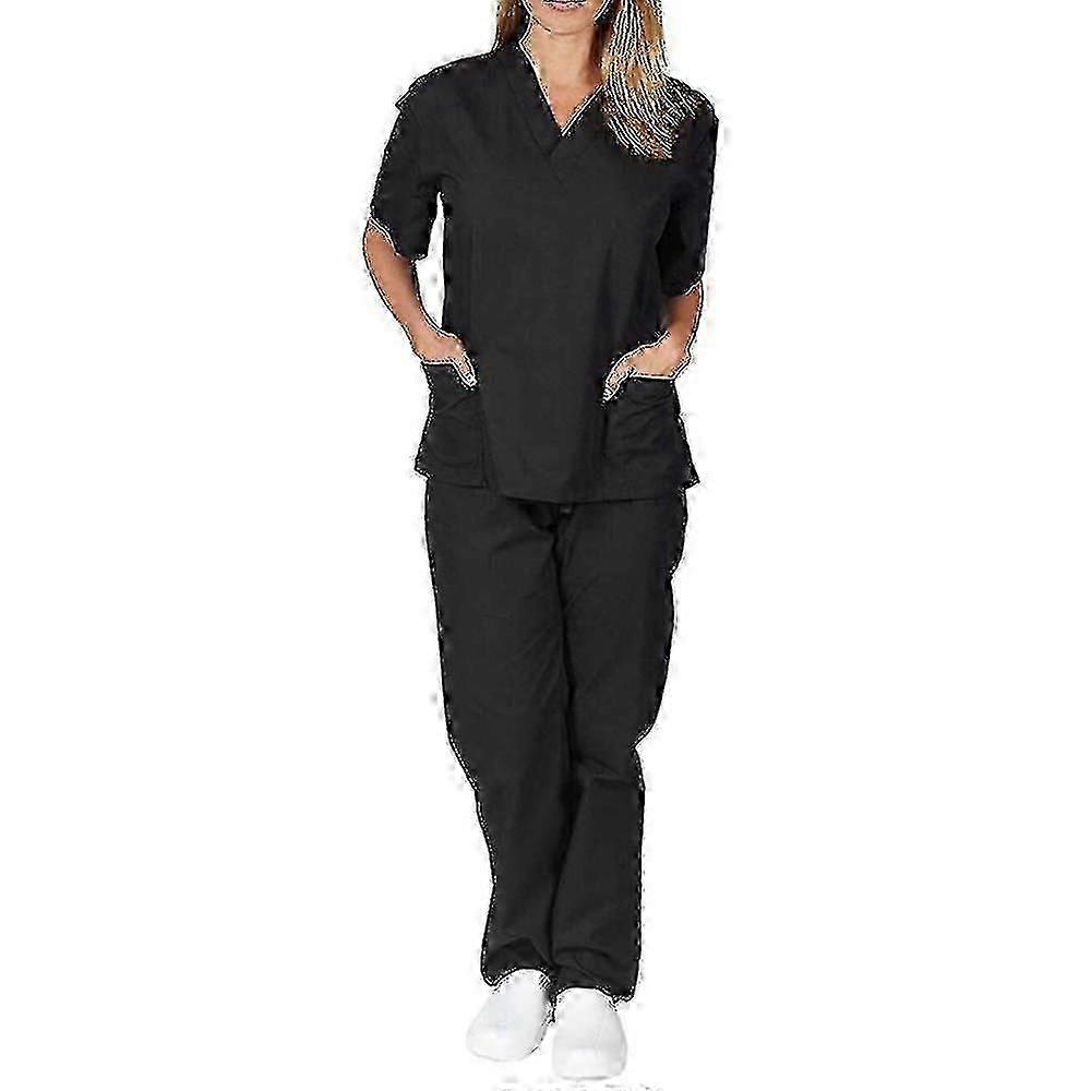Unisex Medical Scrub Top & Pants Set for Doctor Nurse Dentist Uniform-Good