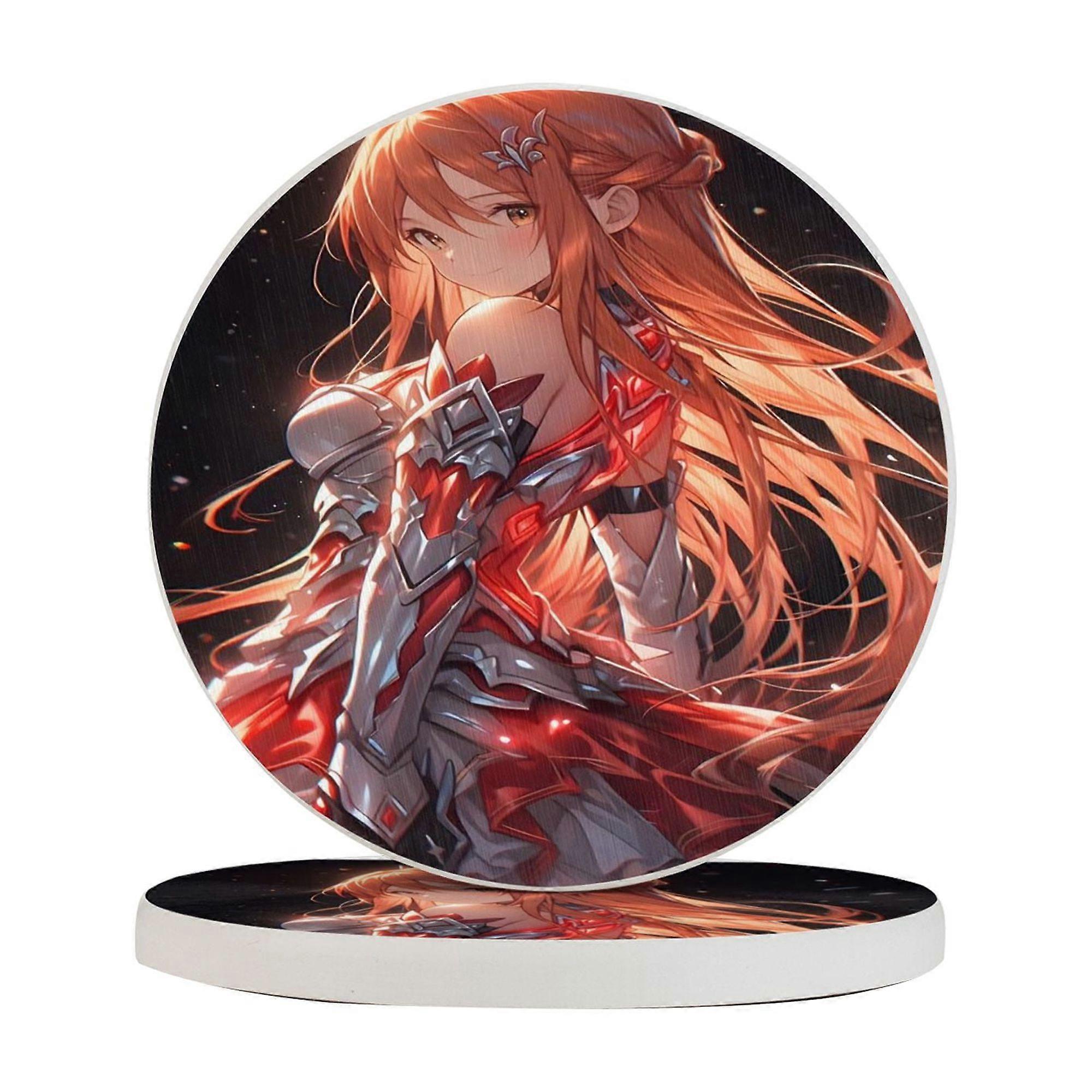 Sword Art Online Absorbent diatomaceous earth coaster, odorless diatomaceous earth non-slip insulation protects the table top from damage One Size