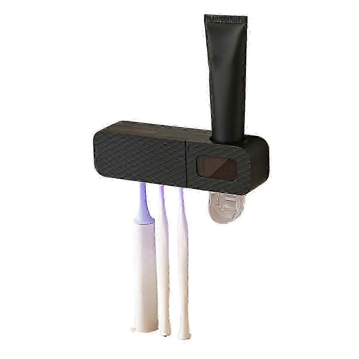 Wall-Mounted Toothbrush Holder with Automatic Toothpaste Squeezer - Storage Rack for Bathroom Accessories