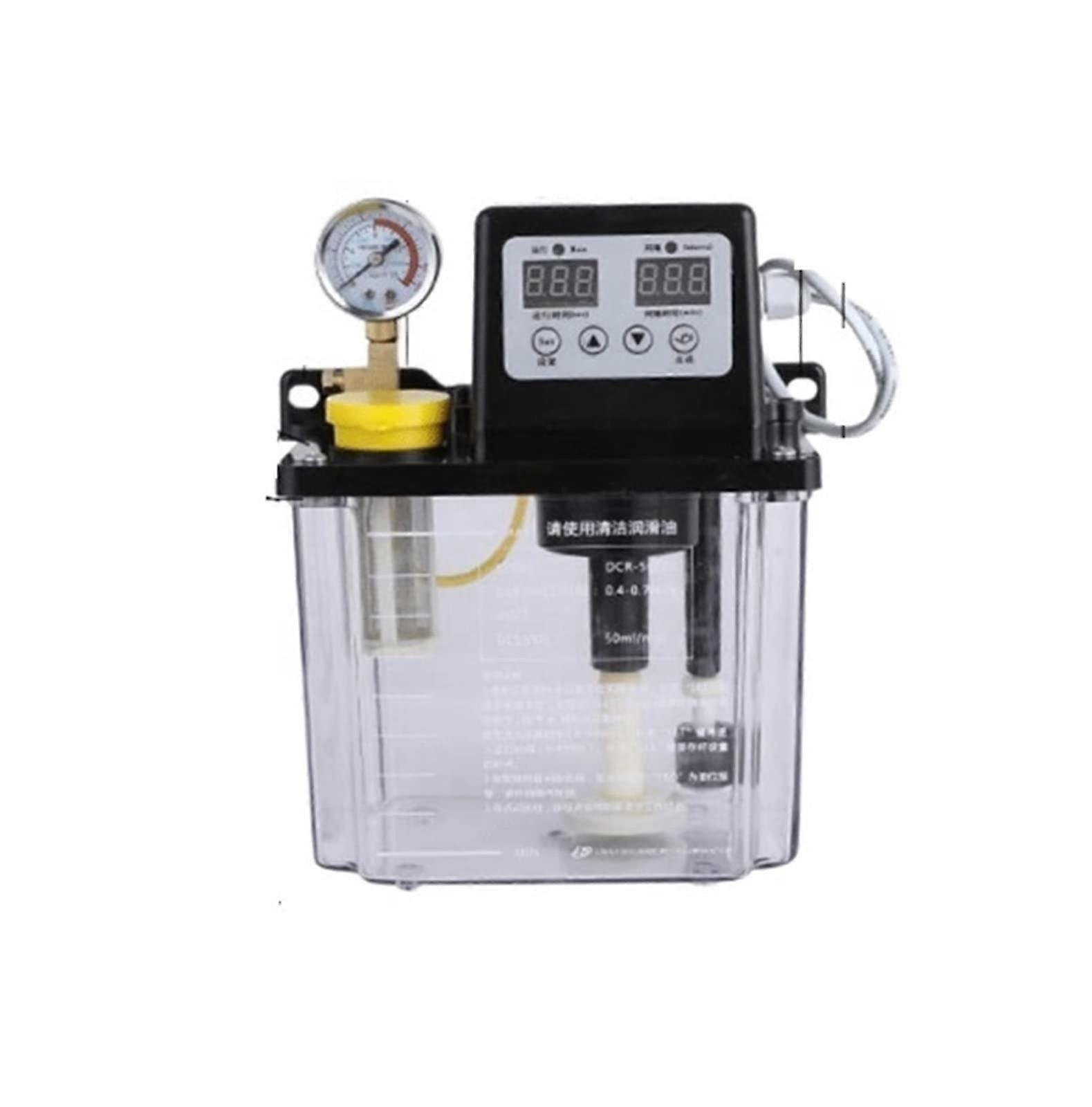 Self Priming Diaphragm Water Pump  Automatic Lubricating Oil Pump for CNC, 110V AC, 1L/2L Capacity with Gauge