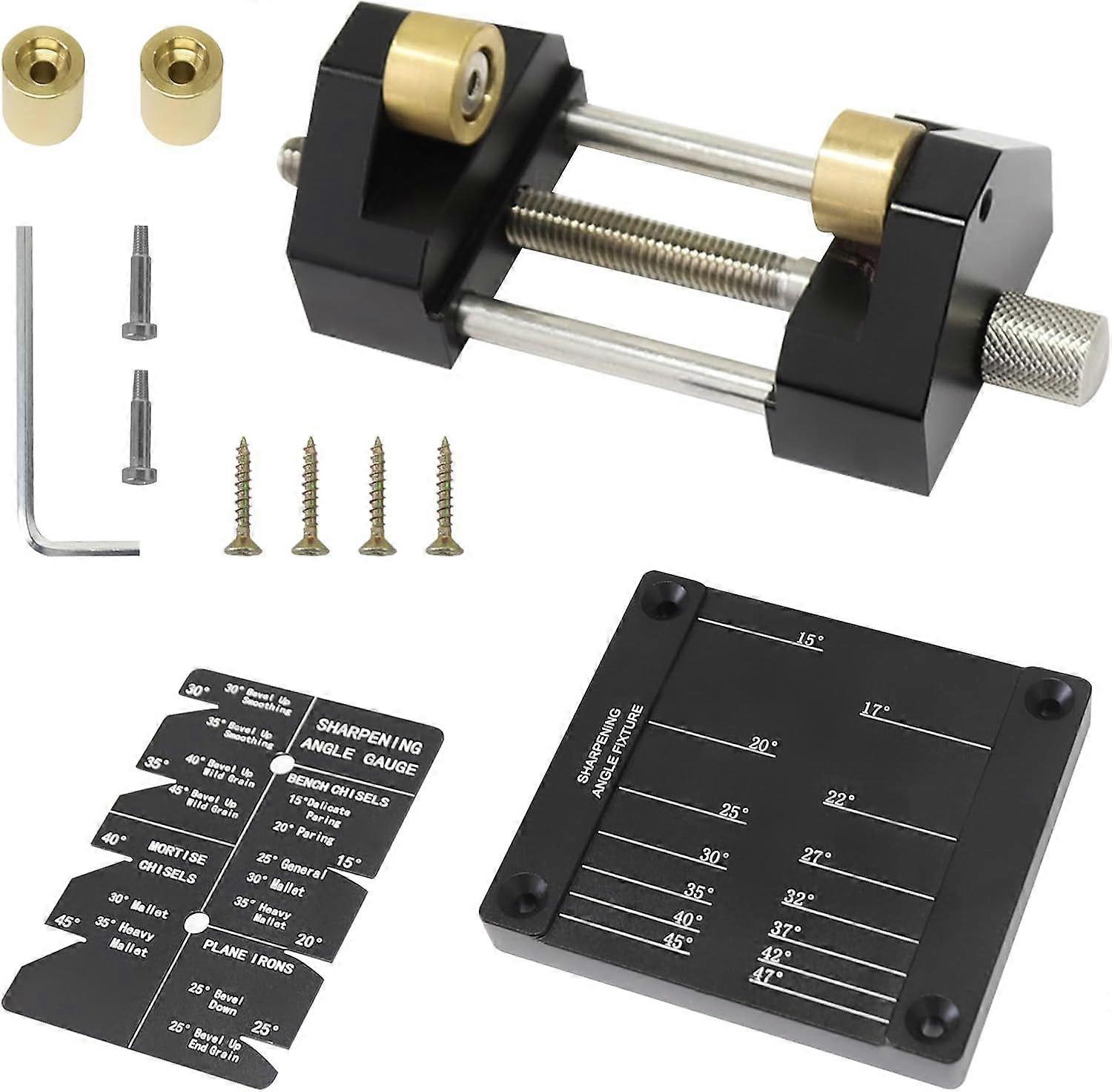Chisel Sharpening Jig Kit, With 5/32" to 3" Chisel Honing Guide for Chisels and Planes, Sharpening Guide for Woodworking Tools,Wood chisel sets