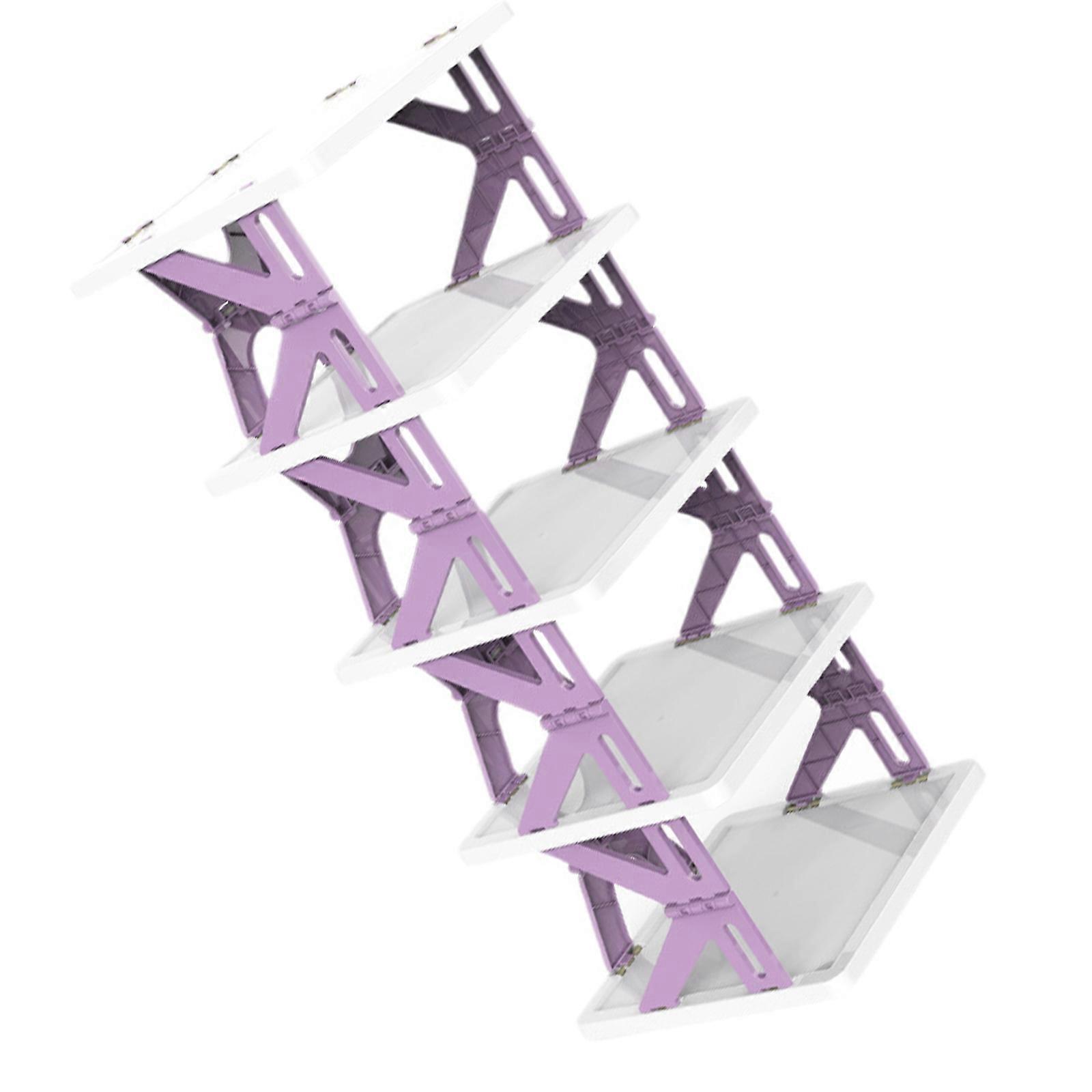 Foldable Shoe Shelf Vertical Space Organizer Easy Fold Designs Sturdy Plastic Metal Frame For Living Spaces Multicolor