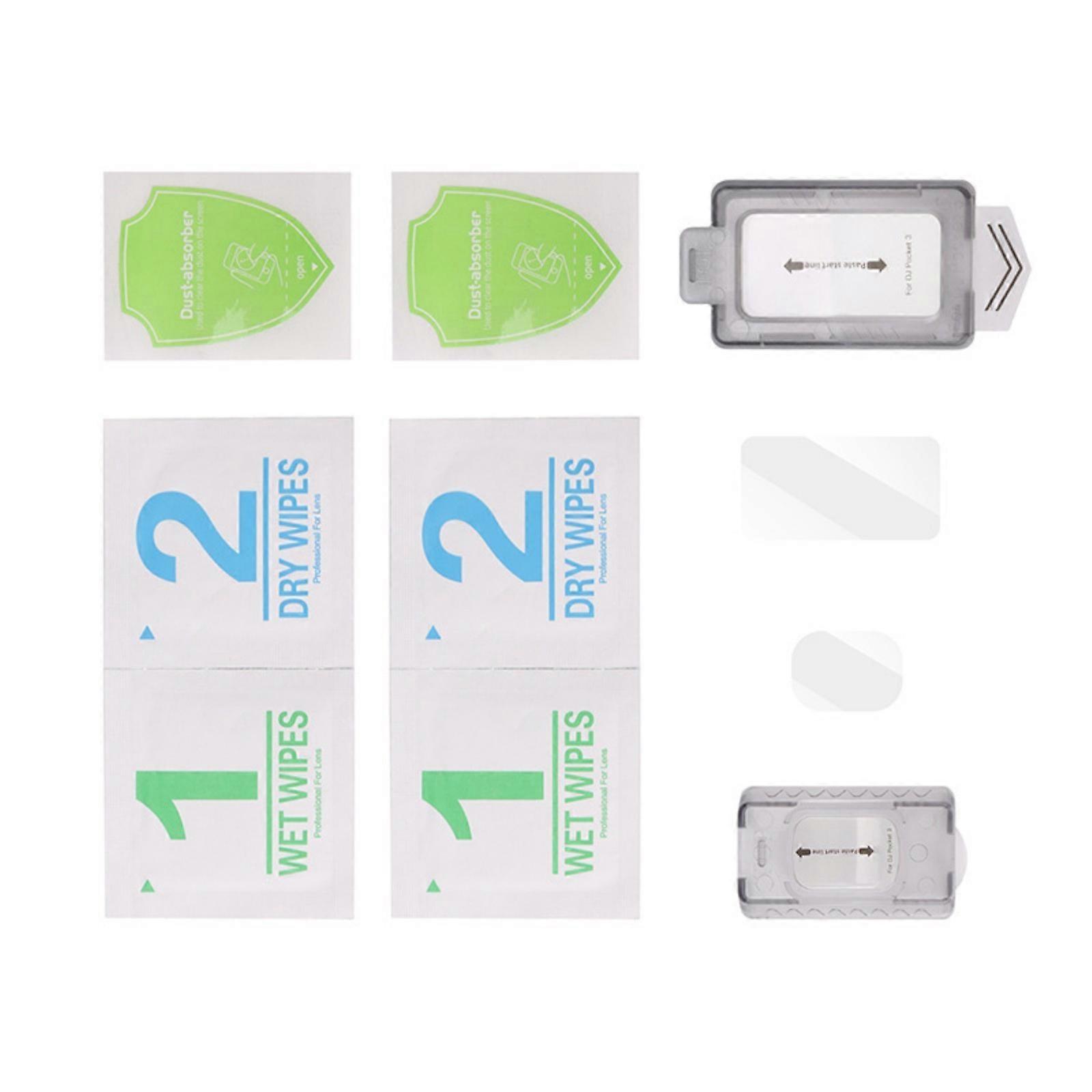 Round Edged Tempered Glass Screen Protector for Pocket 3 LCD Display Shatterproof Anti Scratch Protective Film Multicolor