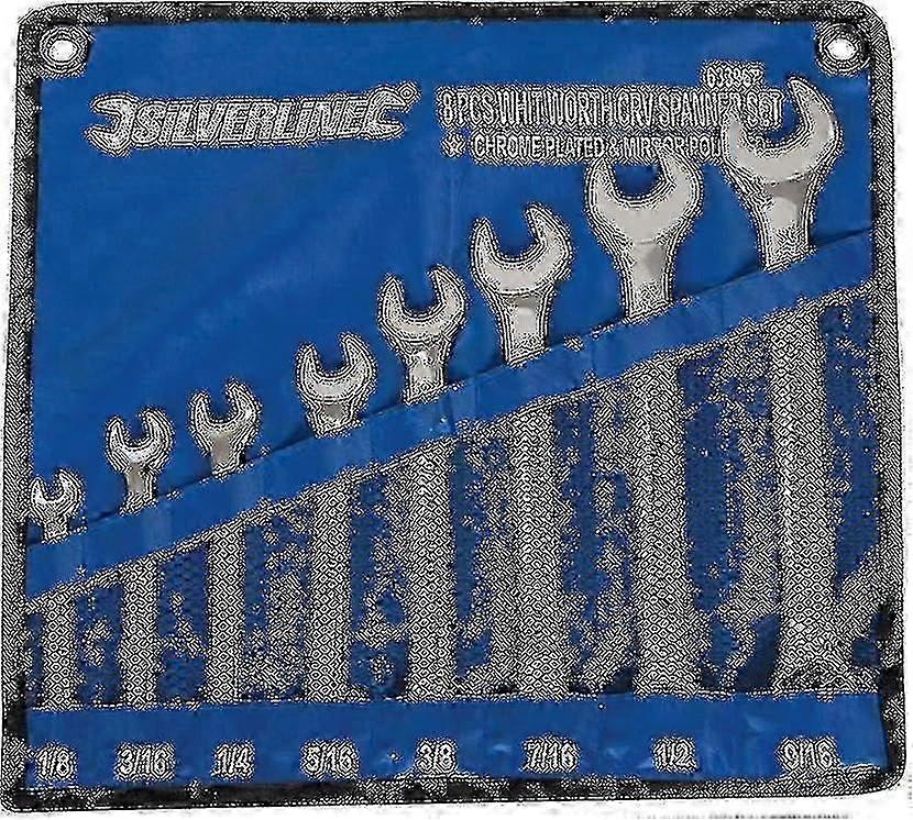 633967 Set Of 8 Whitworth Combination Spanners 1/8_-9/16_ A-F szsh1091