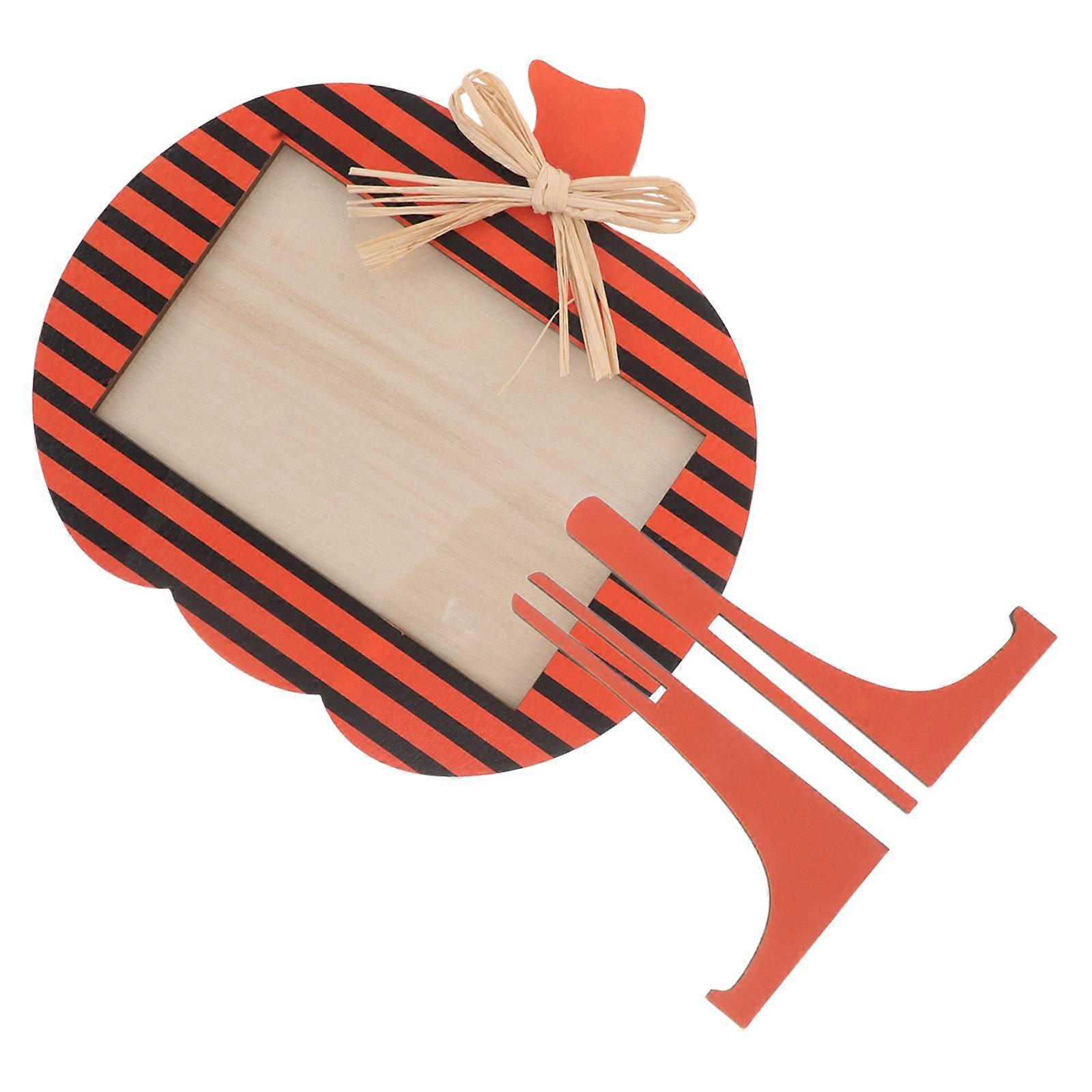Halloween Picture Frames Pumpkin Picture Frame Party Decorations Multi Wood Rustic Use 1Pcs