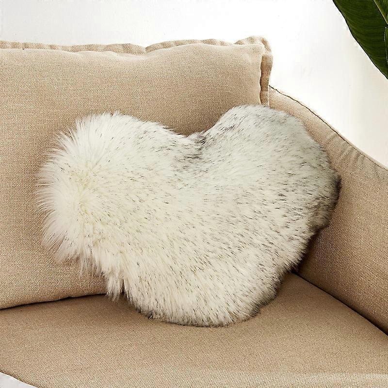 White with black tips - Heart-shaped pillowcase 40*50 cm, suitable for home use, including cushions, throw pillows, sofa cushions, and