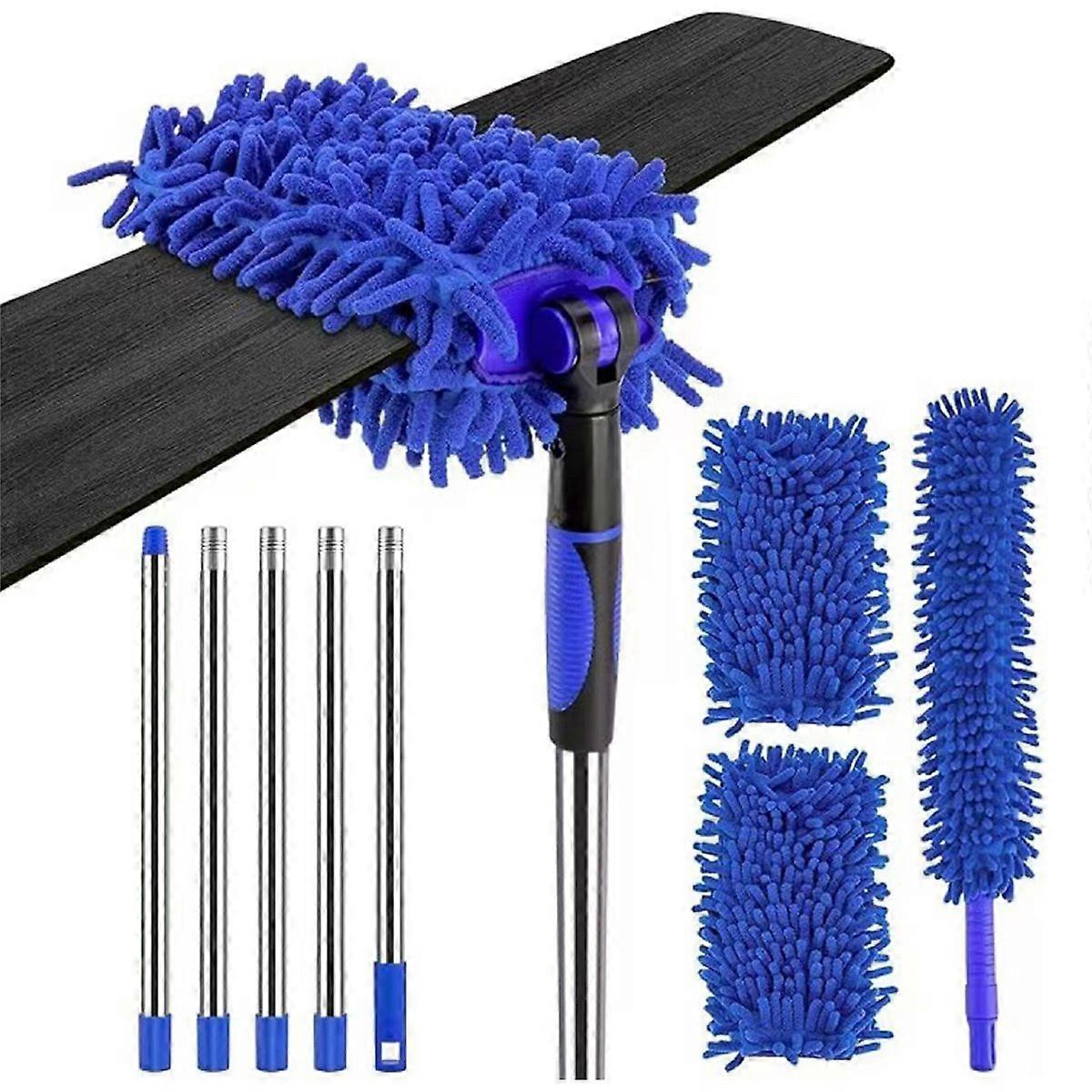 Ceiling Fan Cleaner Duster with 80inch Extension Pole, Flexible Chenille Duster for High Ceiling Fan