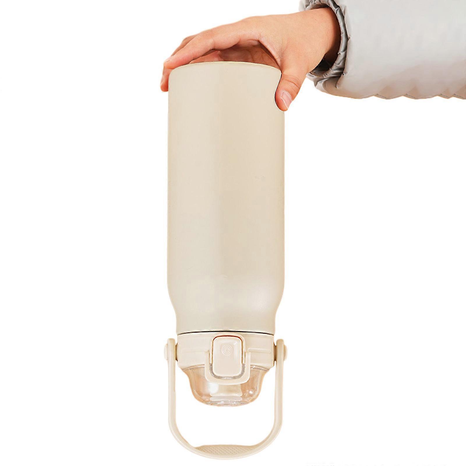 1300ML Insulated Mug Large Capacity Thermal Water Bottle with Handle Travel Bottle Water Cup StainIess Steel Material  White