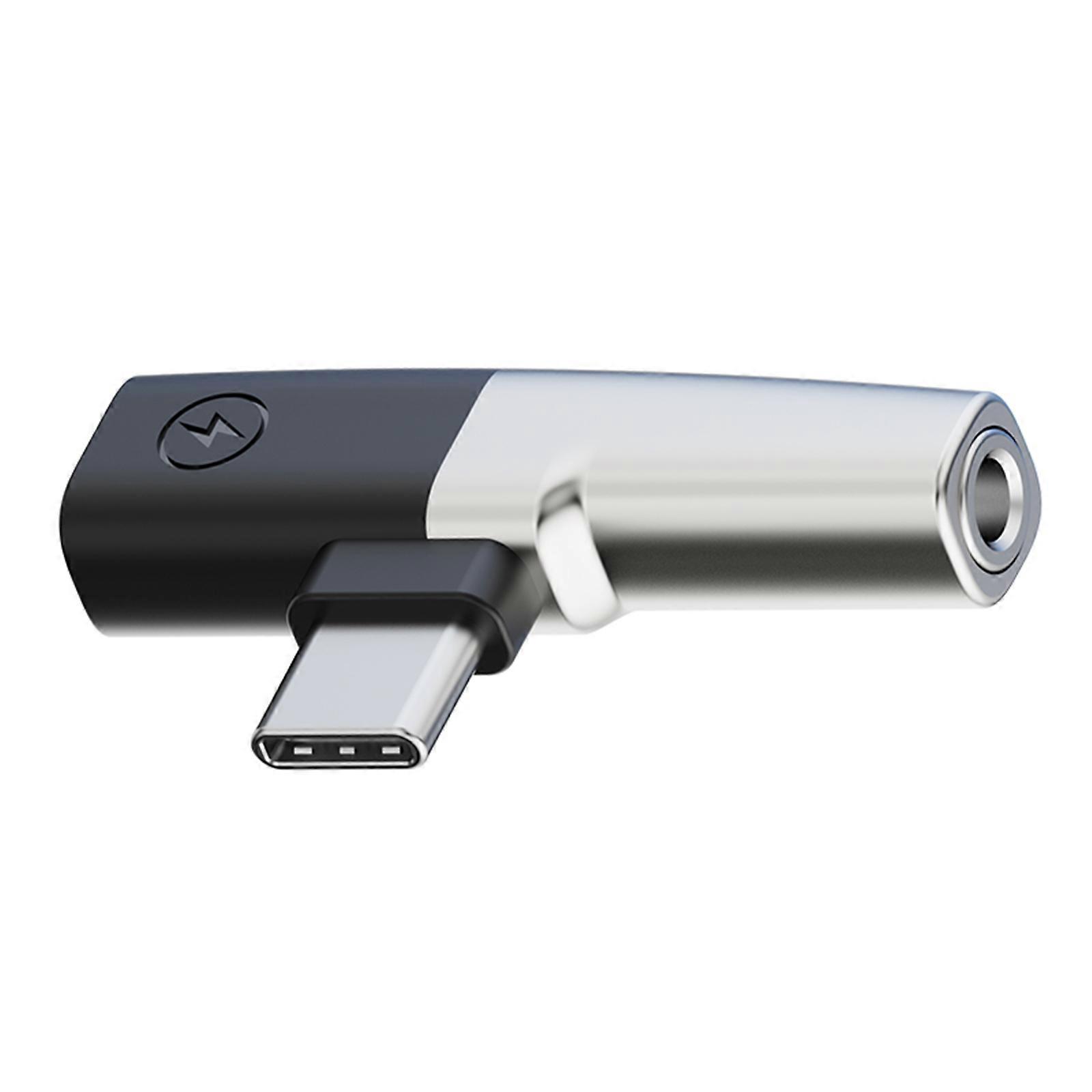 Portable Type C To 3.5mm Sound Plus Charging Connector with Call Support Type C Male to 3.5mm Female Adapter for Tablet  Silver