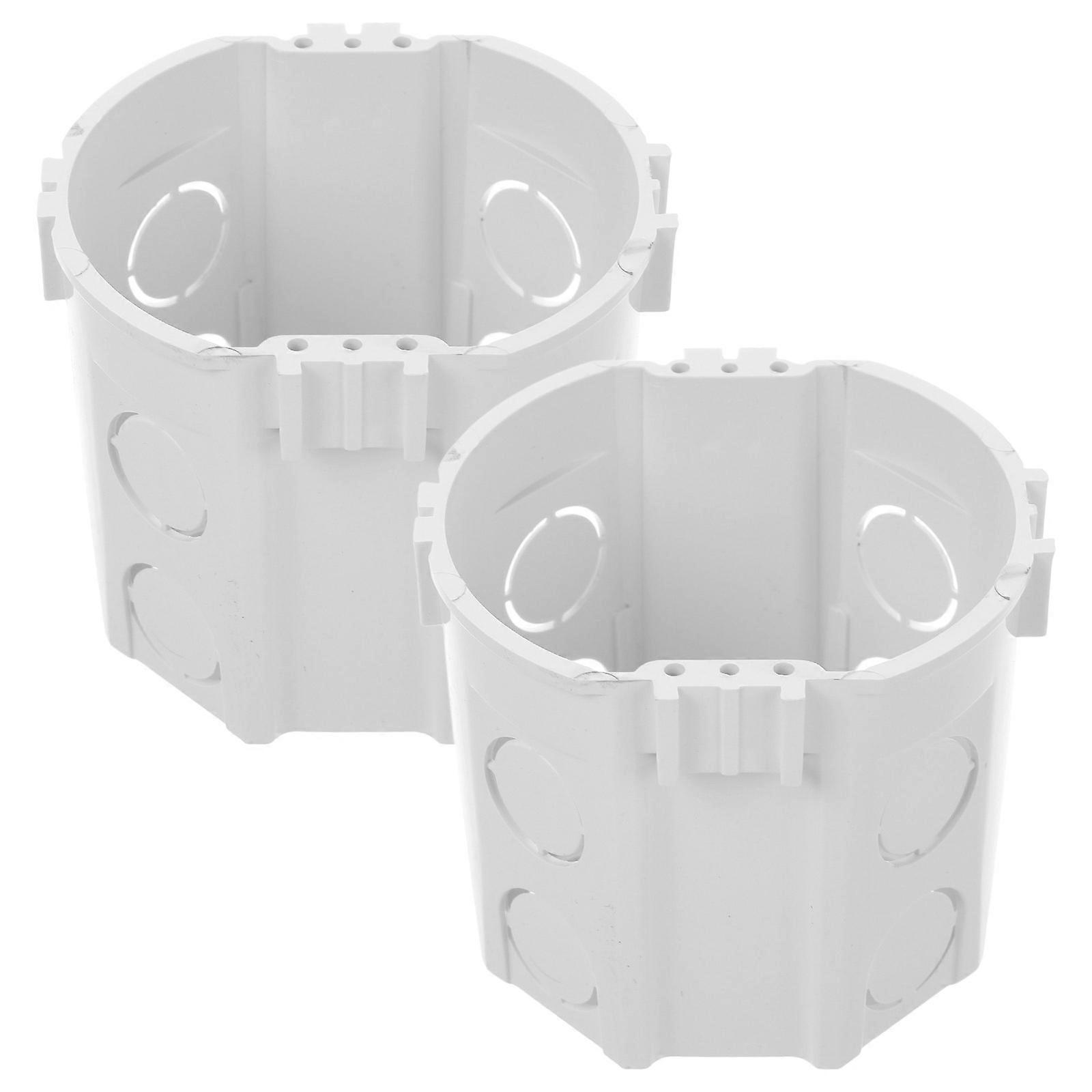Electrical Outlet Boxes Round Junction Box Home Offices Commercial Spaces Durable Material Simple and Elegant 3.1×2.8×2.6in 2Pcs