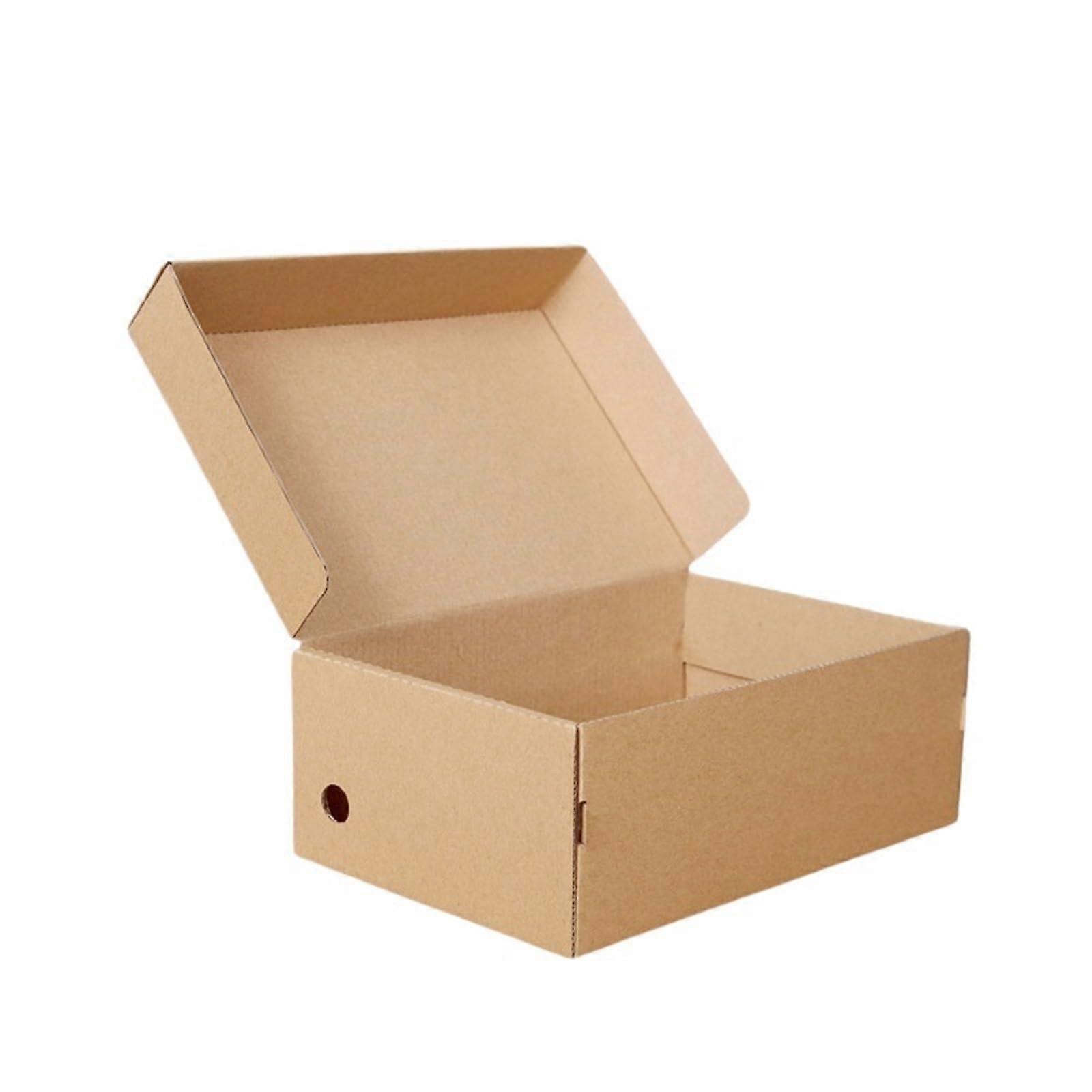 Brown Kraft Paper Shoe Boxes 5-Pack Multi-Size Handmade 3-Layer Corrugated Boxes (Big Size 23x17.5x9.5cm)