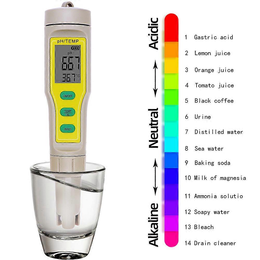 2 In 1 Digital PH Tester ATC PH-03 LCD PH/Temp Meter  Aquarium Safe Pool Water Wine Urine Tester Analyzer High Quality