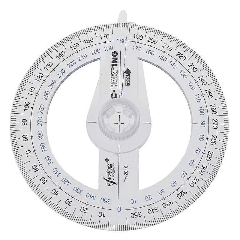 Portable Diameter Of 10Cm Plastic 360 Degree Pointer Protractor Ruler