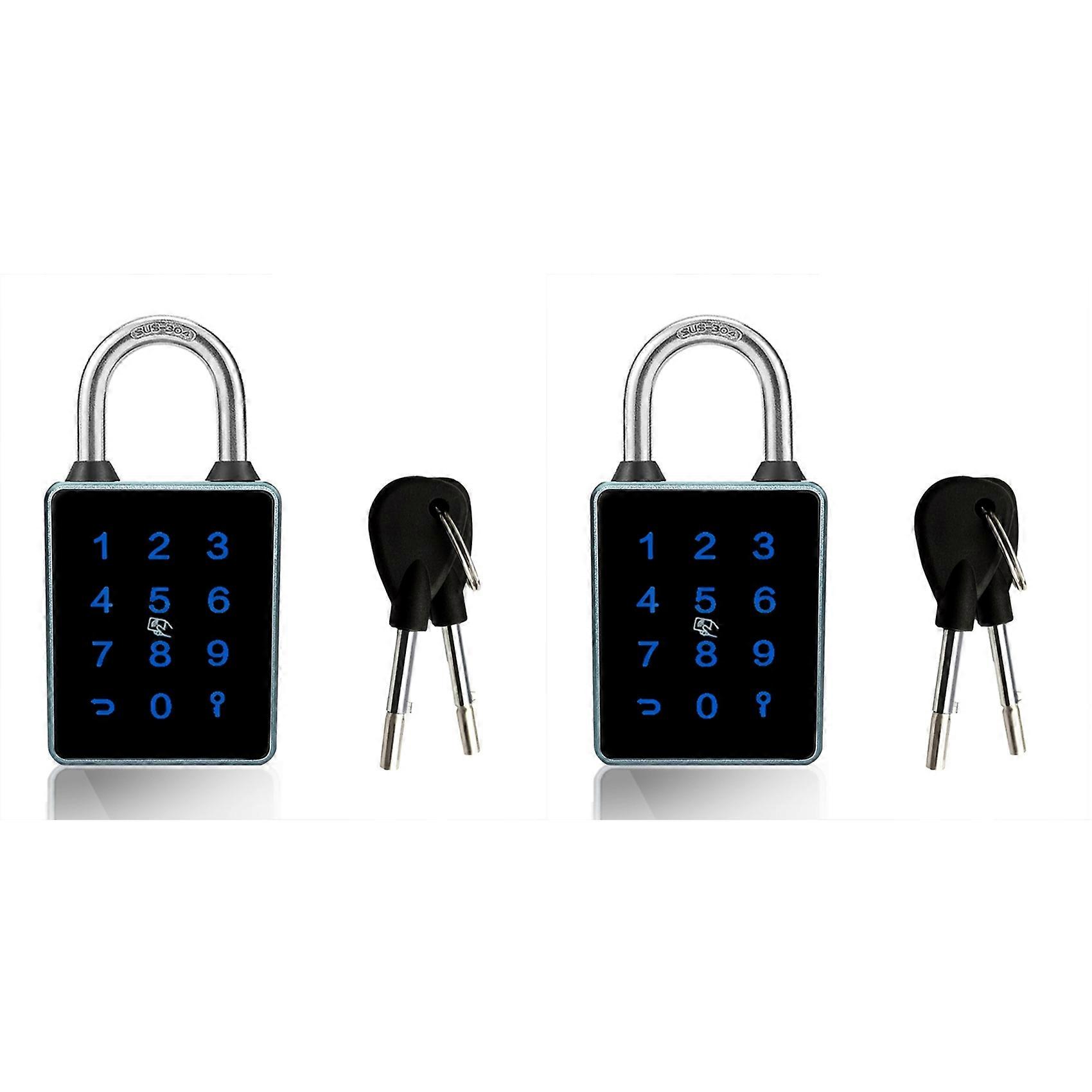 2X TTLock Password Bluetooth Padlock Touch Screen RFID IC Card Key Home Security Waterproof Cabinet Electronic Padlock