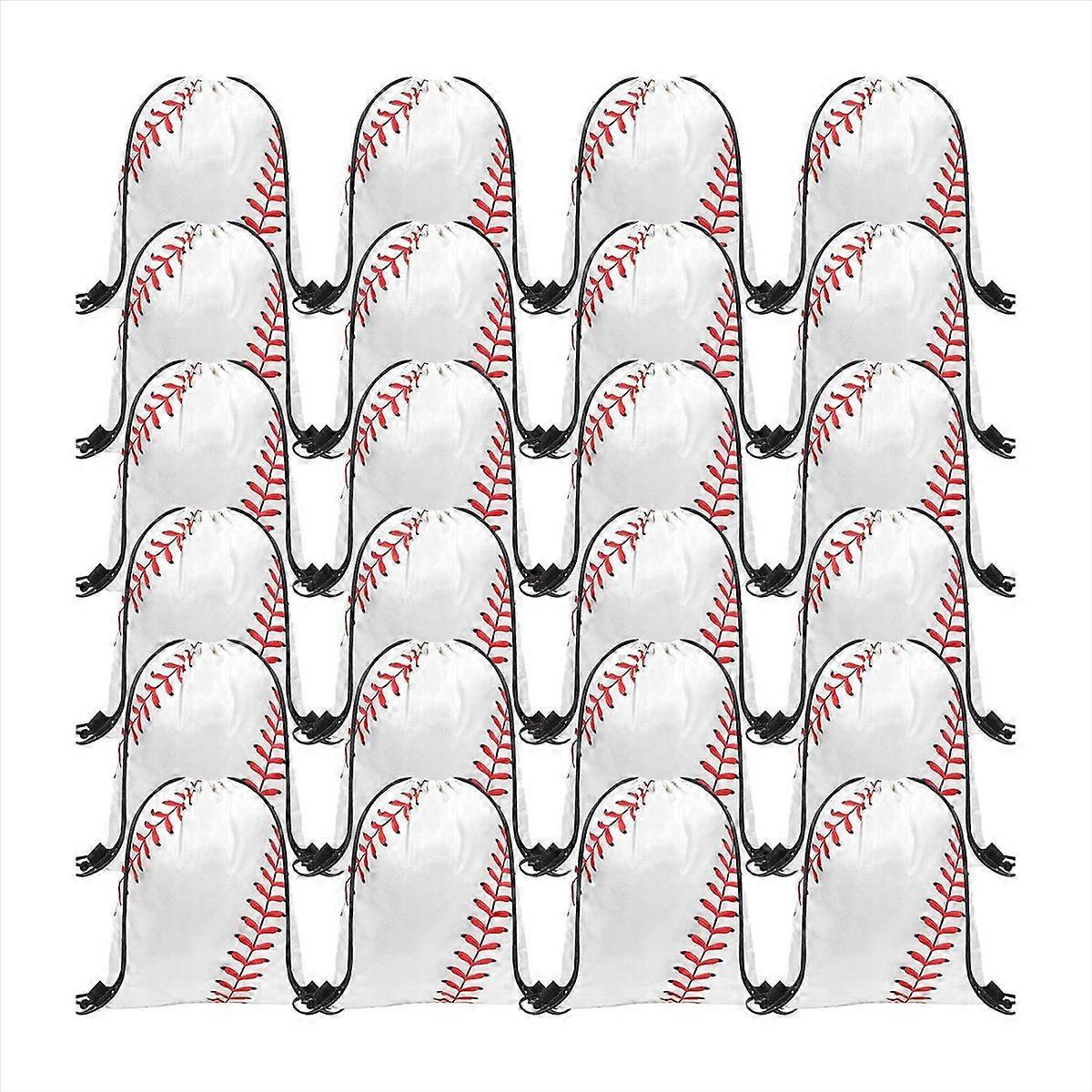 24 Pcs Baseball Drawstring Bag Backpack with Drawstring for Adults