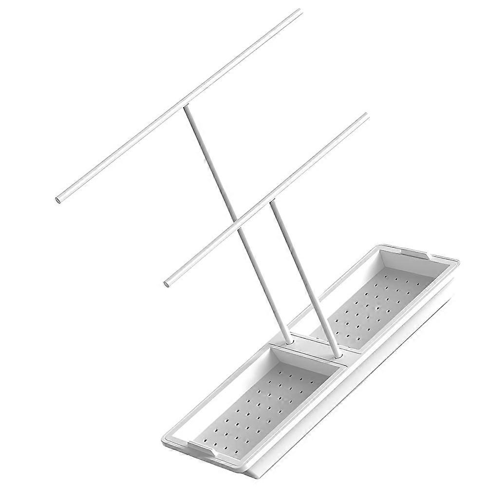 Sink Storage Rack Racks Drainer Dishcloth Drying Kitchen Multipurpose White Pp Metal