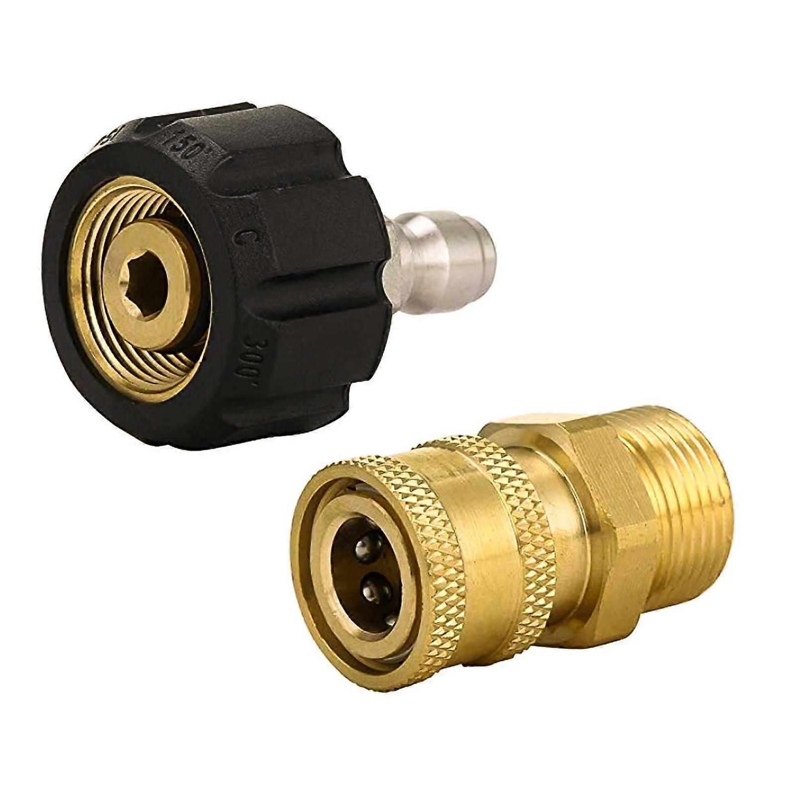 Pressure Washer Adapter Kit M22 14Mm To 1/4" Quick Connect Accessory Kit (2X)