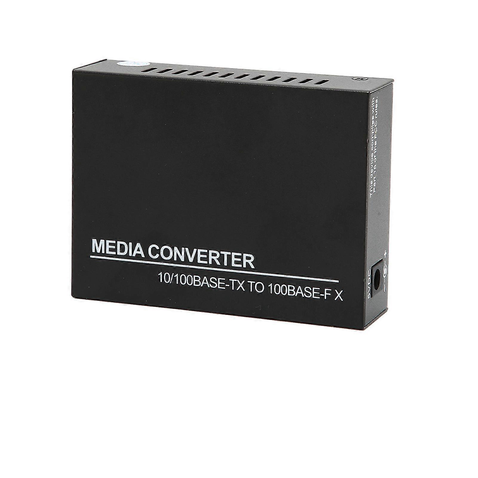 Fiber to Ethernet Media Converter 10M 100M RJ45 to 100Base Multimode UK Plug