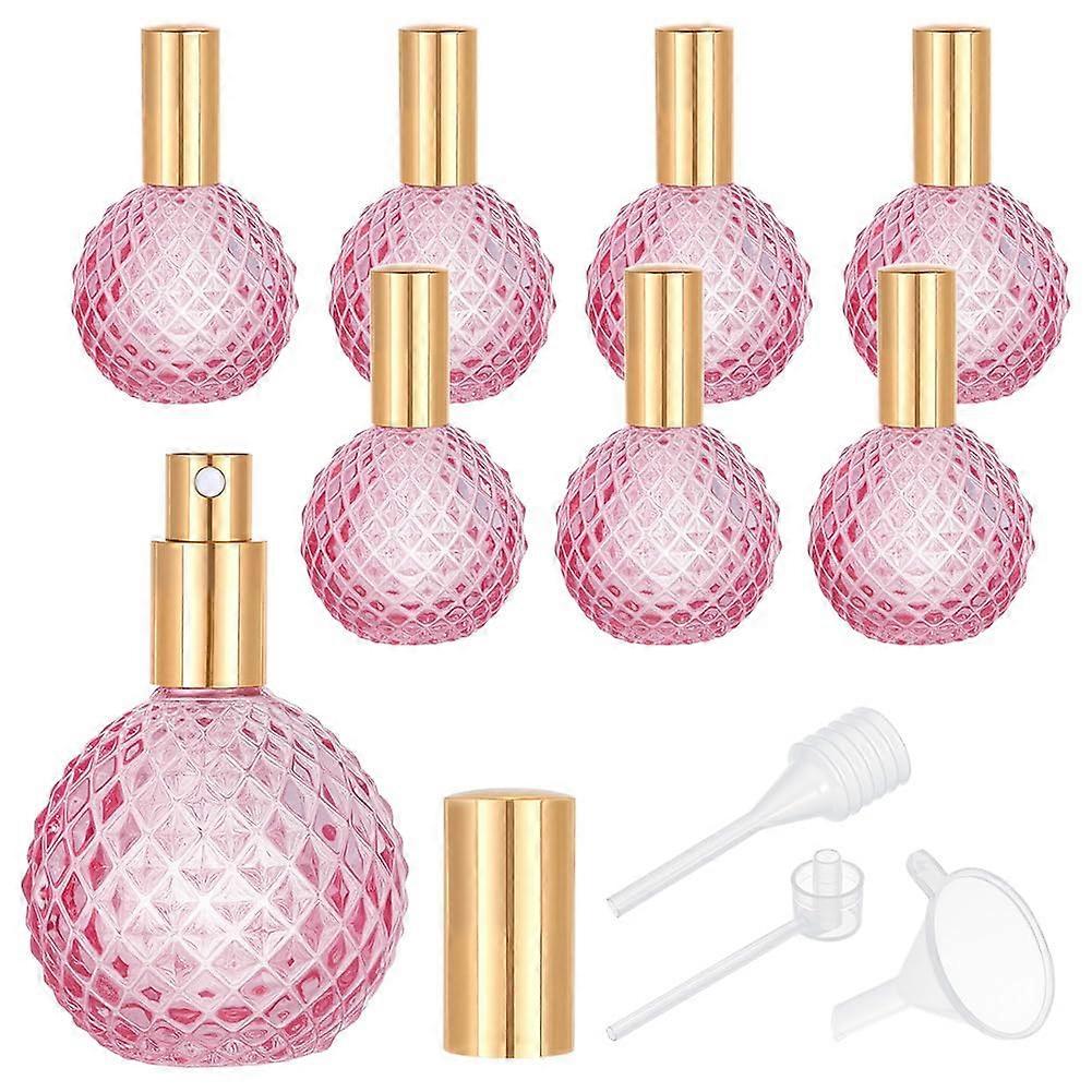 8 Sets 100ml Vintage Glass Perfume Bottles with Atomizer, Refillable Travel Spray Kit