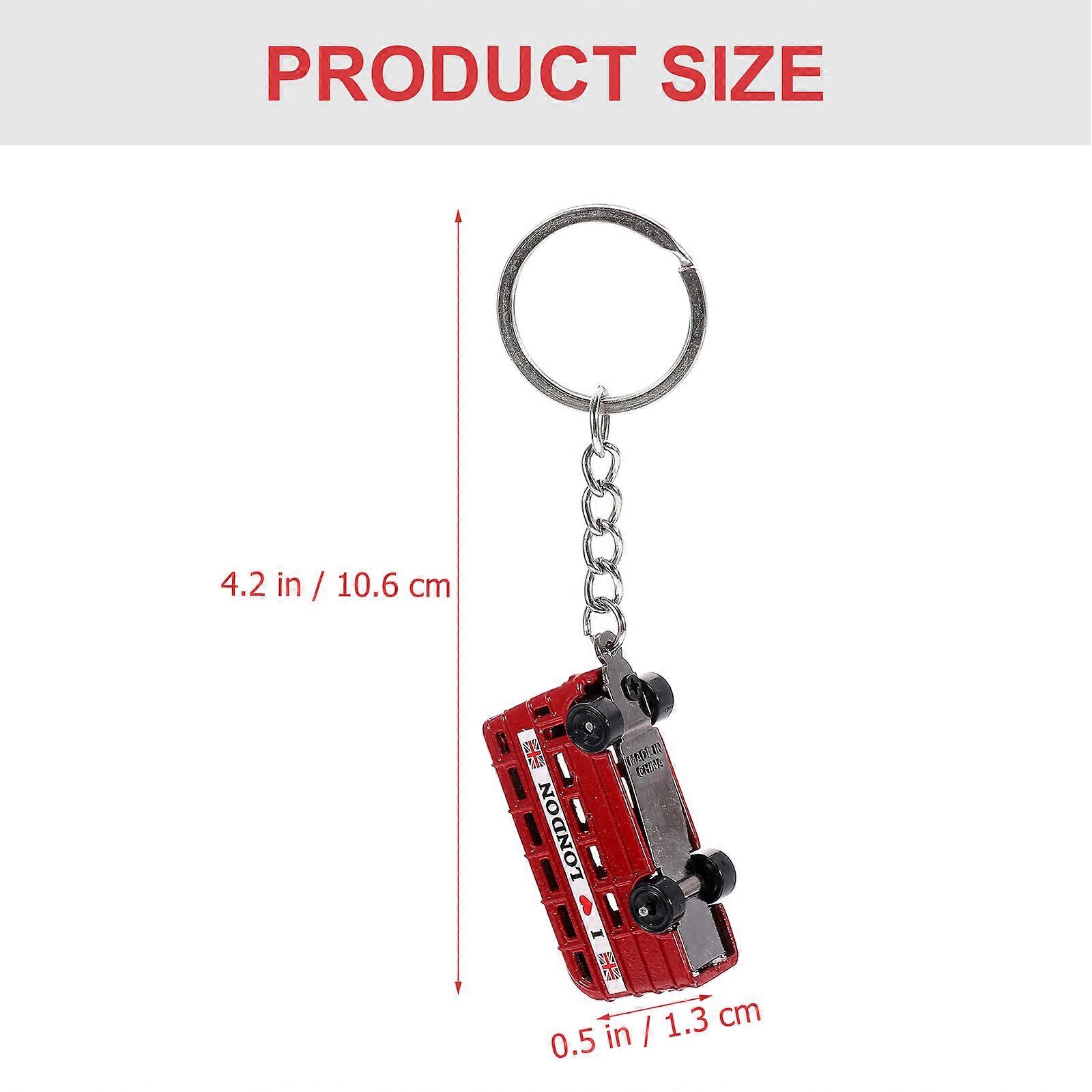 4pcs British Element Key Chain Stylish Alloy Keychain Pendant Unisex Bag Hanging Charm