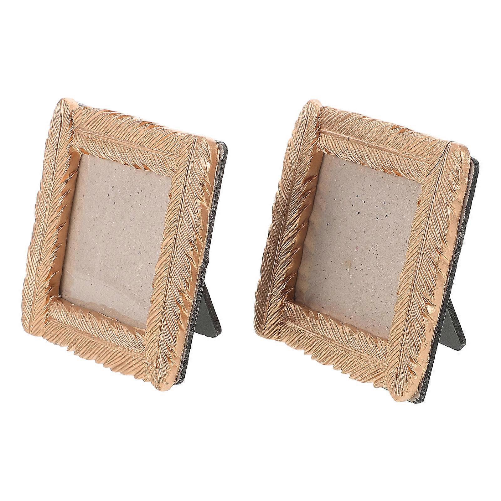 2pcs Photo Frames Luxury Style Picture Frames Desktop Display Small Photo Frames