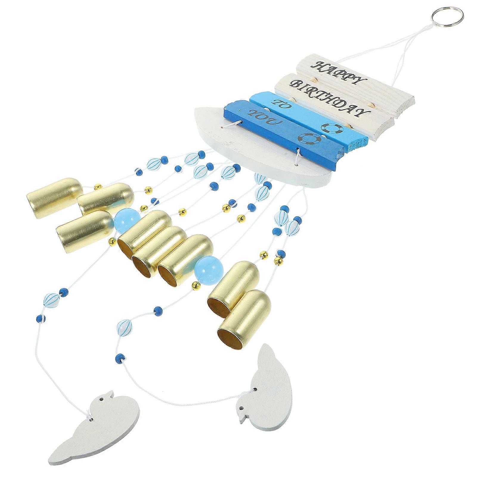 Nautical Wind Chime Sailboat Wind Chime Pendant for Decor 4Pcs Multi