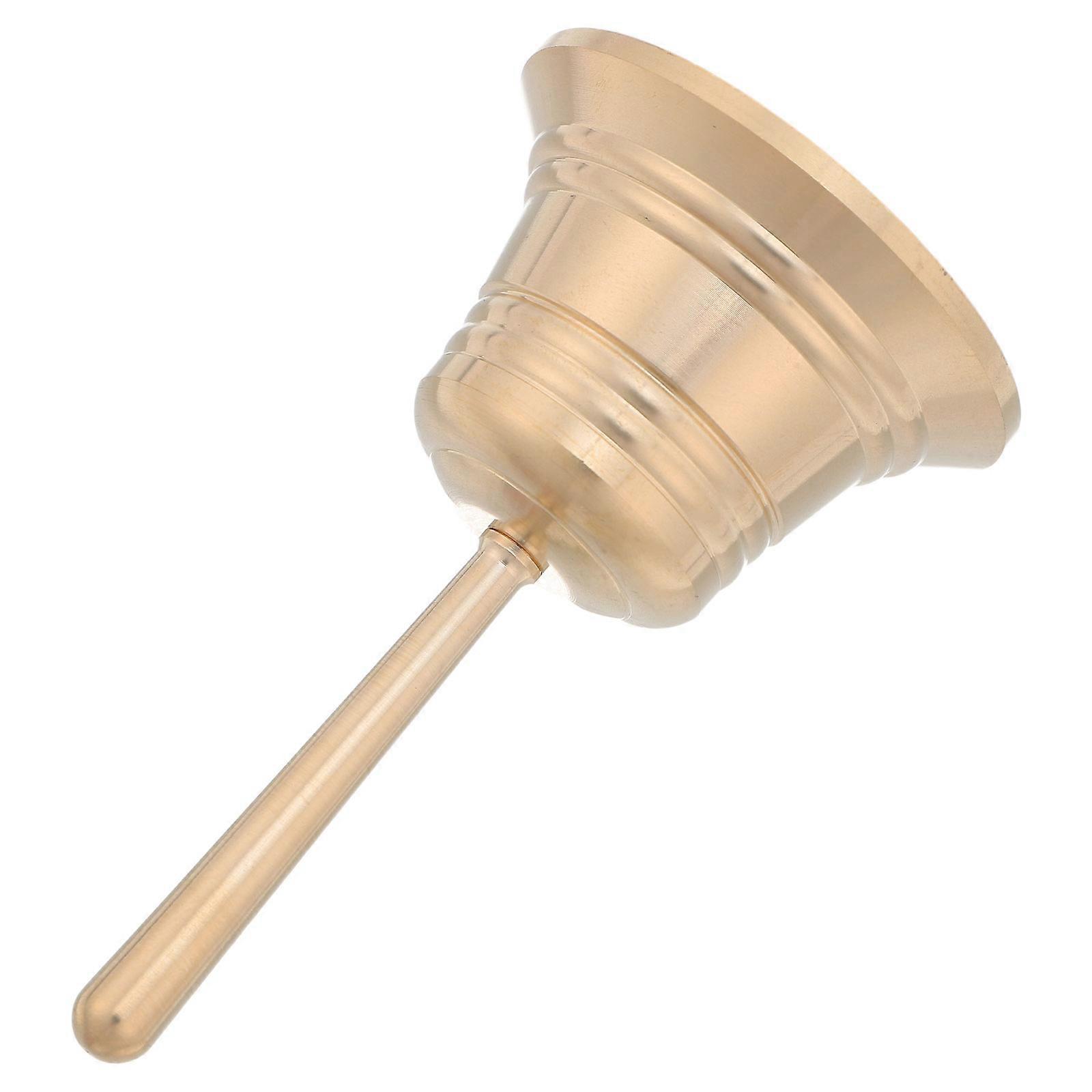 Solid Brass Call Bell for Dinner Large Brass Hand Call Bell Golden