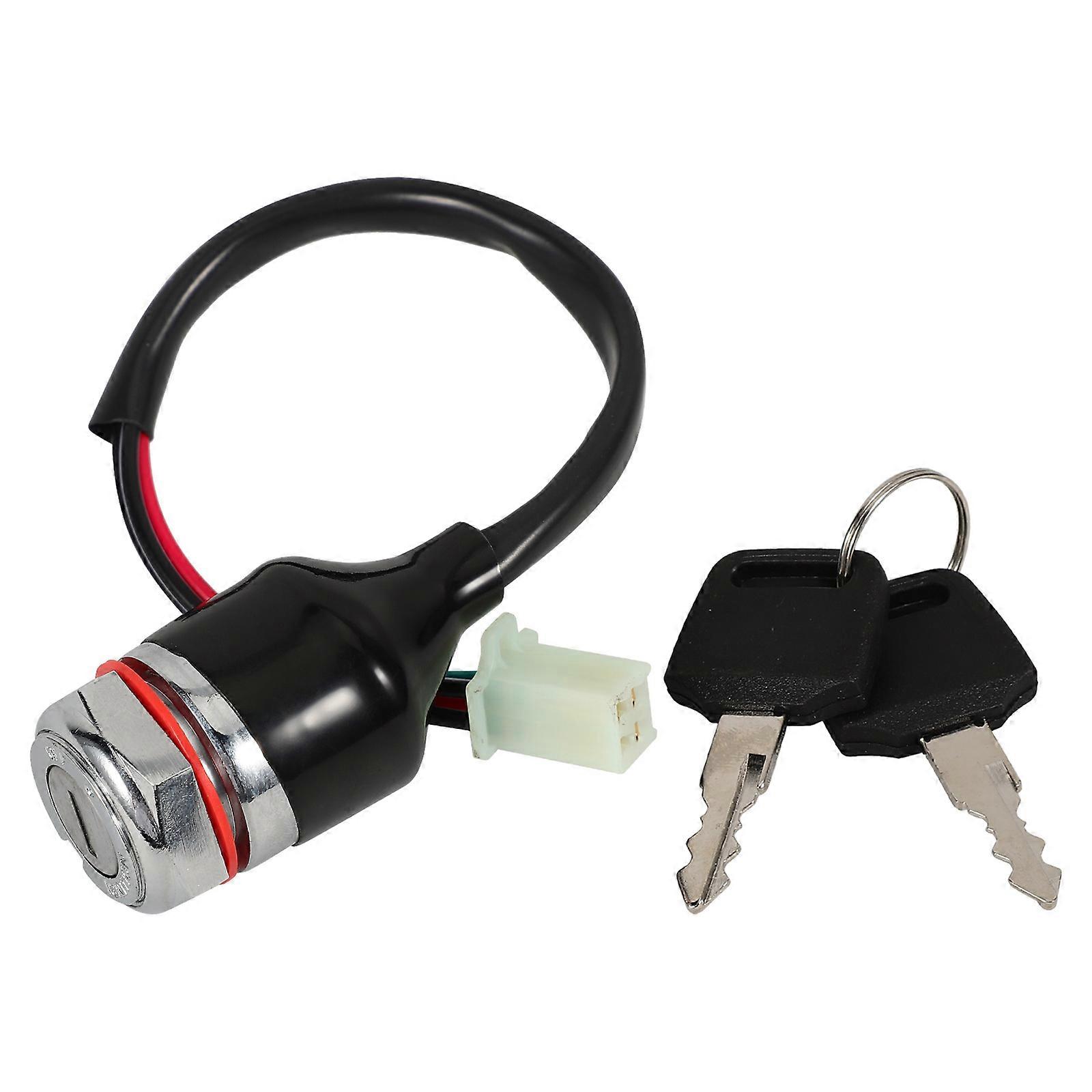 Starter Ignition Switch with Key for Atv Motorcycle 5Pcs 4 Wire Replacement