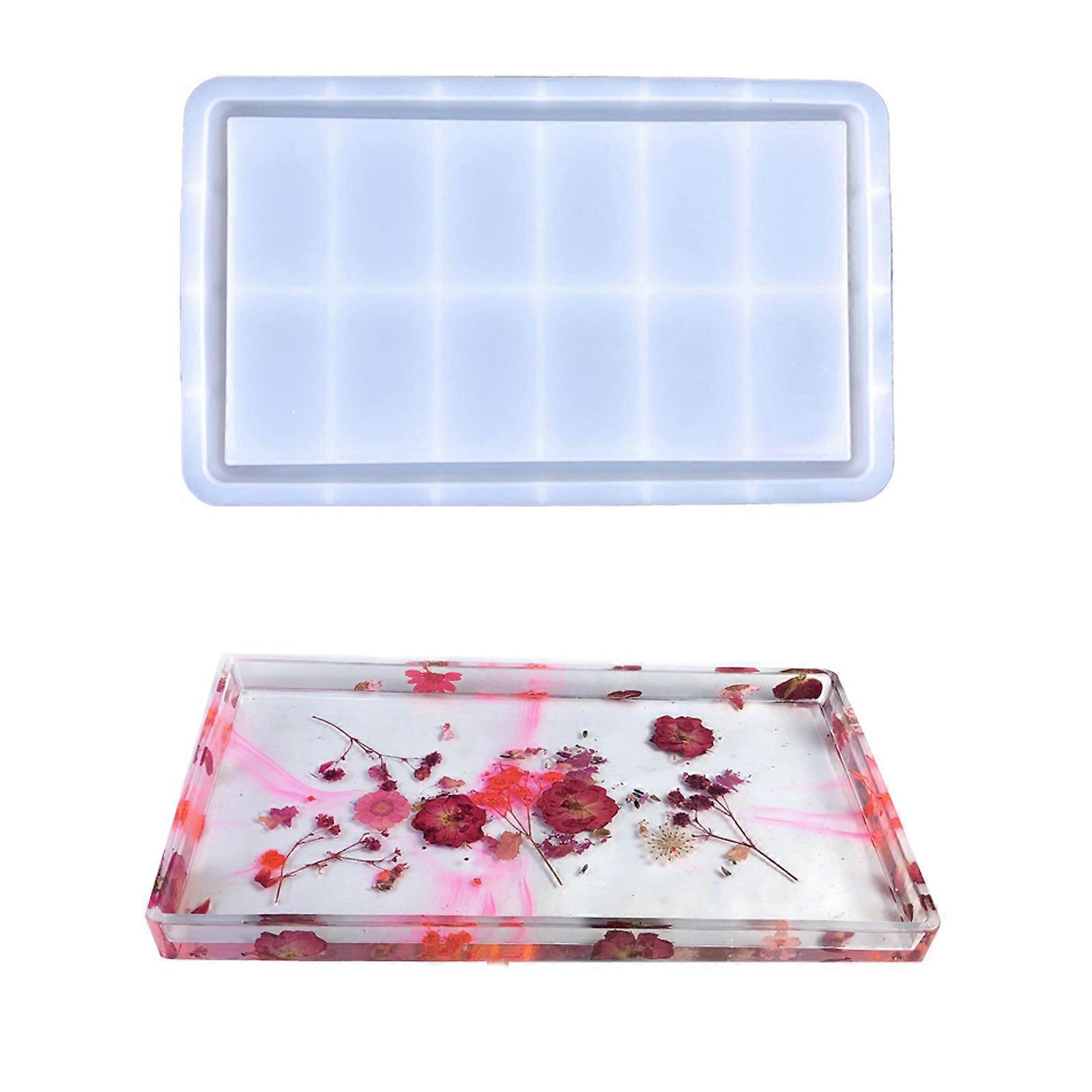 Creative DIY Storage Container Mould Silicone Mold for Making a Rectangular Tray Muti-Functional Resin Mold for Crafters  S