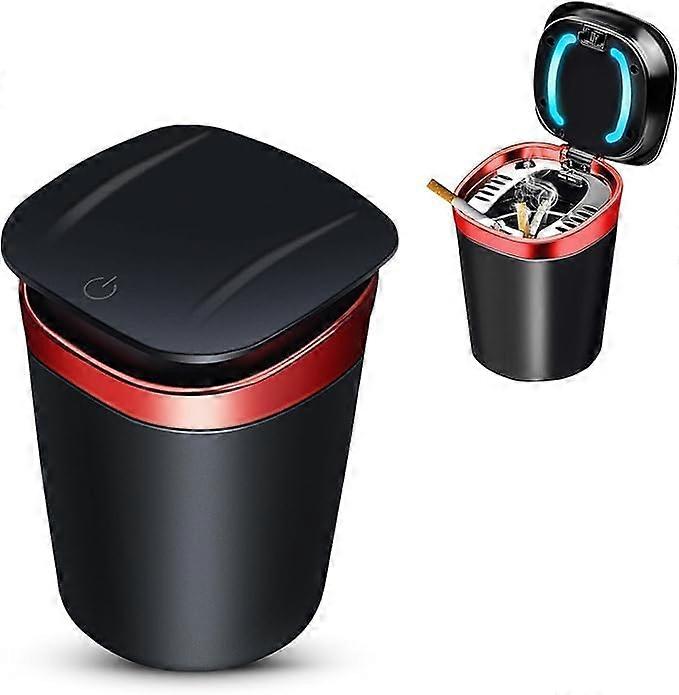 Red Car Ashtray with OdorProof Lid, LED Light, Dual Holders for Toyota Tundra 1st3rd Gen