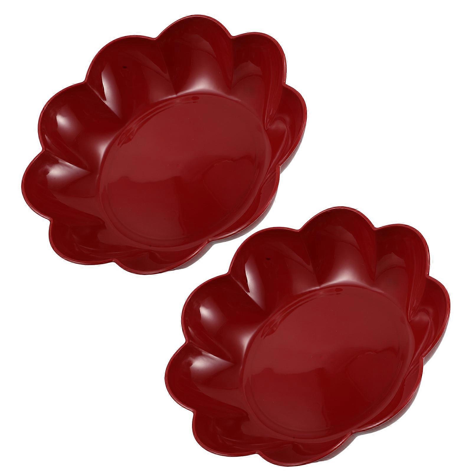 Serving Tray Home Use Candy Plate 2Pcs Round Serving Platter for Snacks