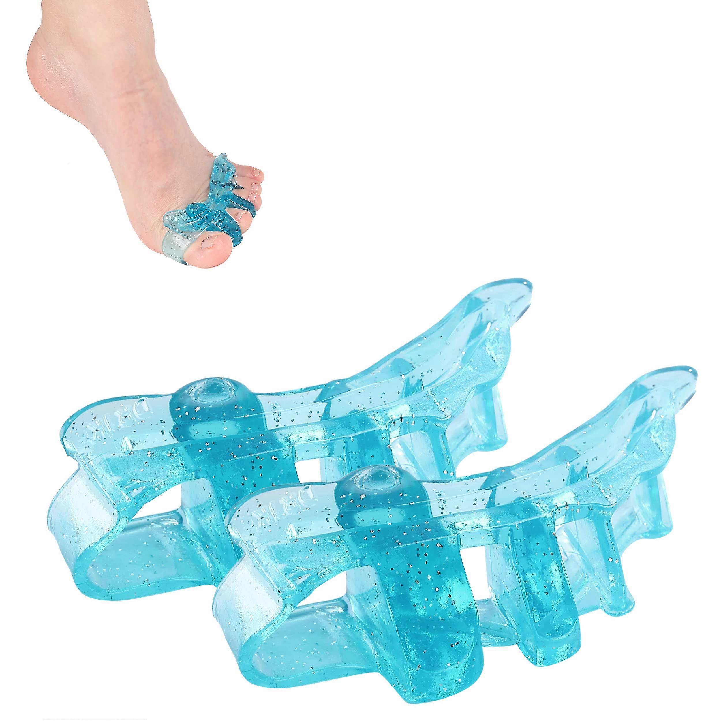 Gel Toe Separators and Bunion Corrector for Pain Relief, Soft Toe Spacers for Women and Men, Blue