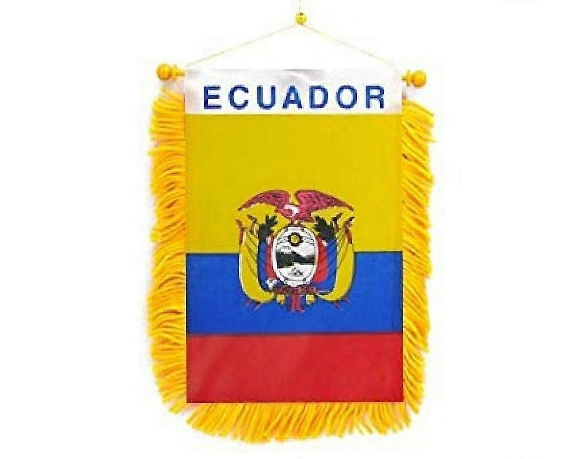 Ecuador Mini Flag 4x6 Polyester DoubleSided with Suction Cup for Car Window or Desk Display