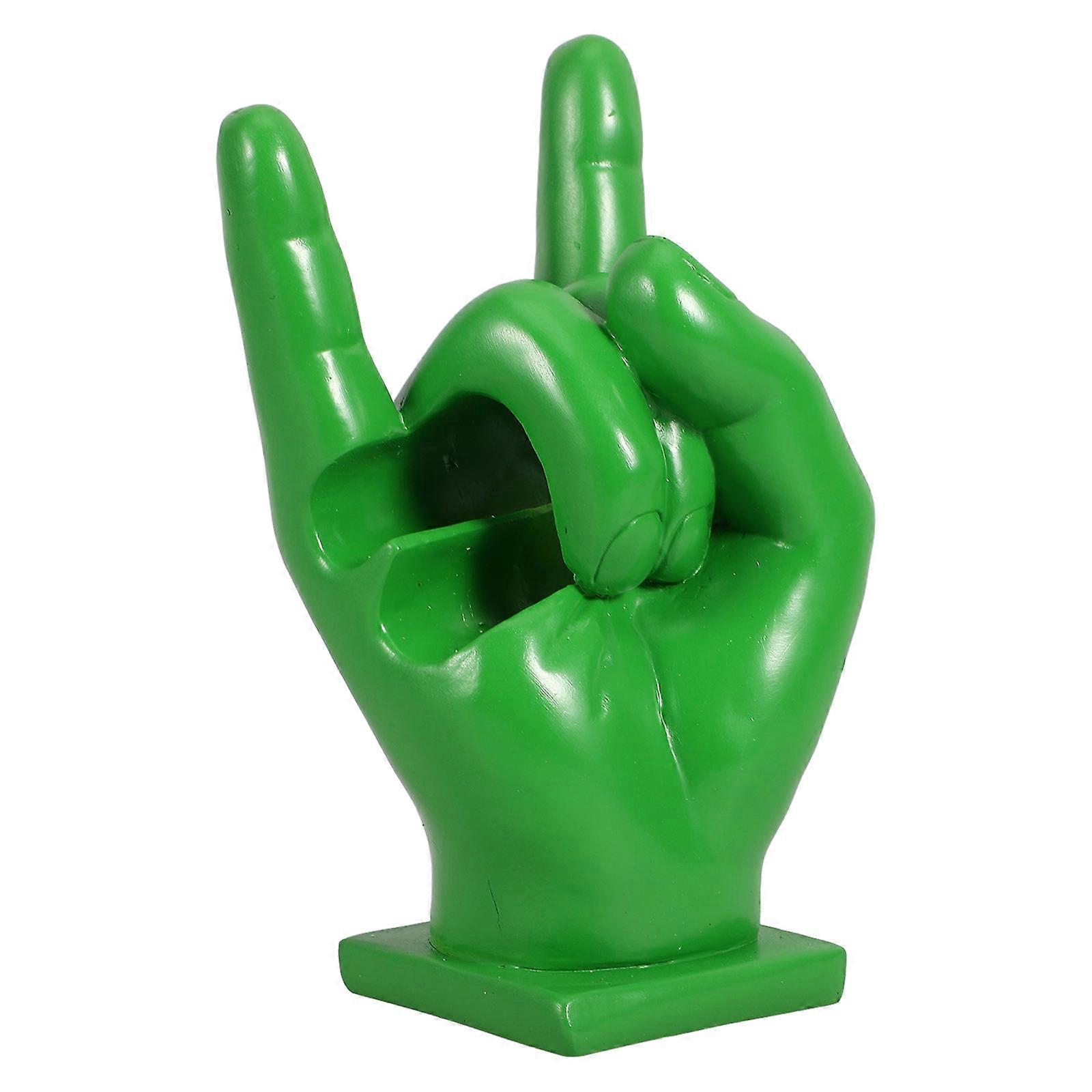 Drumstick Display Stand Green Resin Hand Model for Jewelry Display