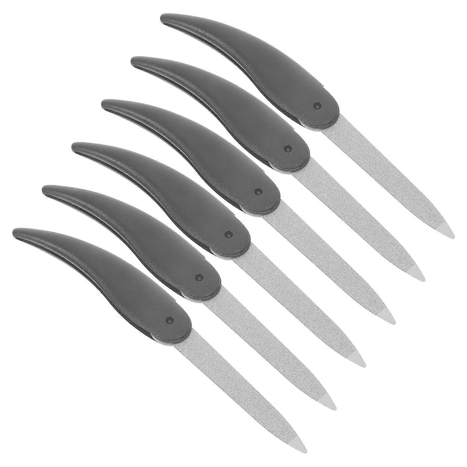 MLINS 6Pcs Nail Grinding Files with Foldable Ox Horn Double Sided Design