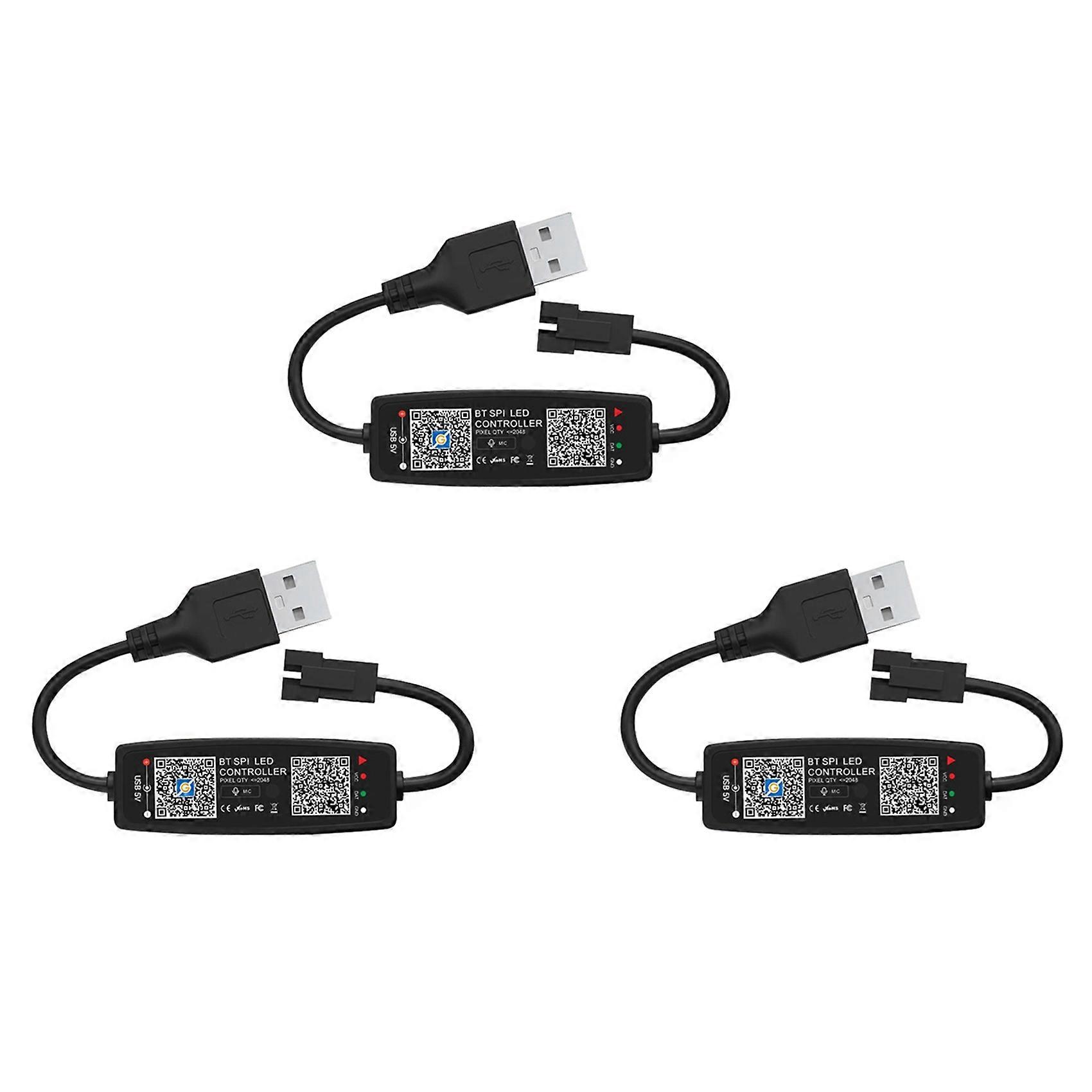 3X WS2812B LED Controller Bluetooth APP Control Music Controller for SK6812 WS2811 WS2812 LED Pixel Light Strip USB 5V