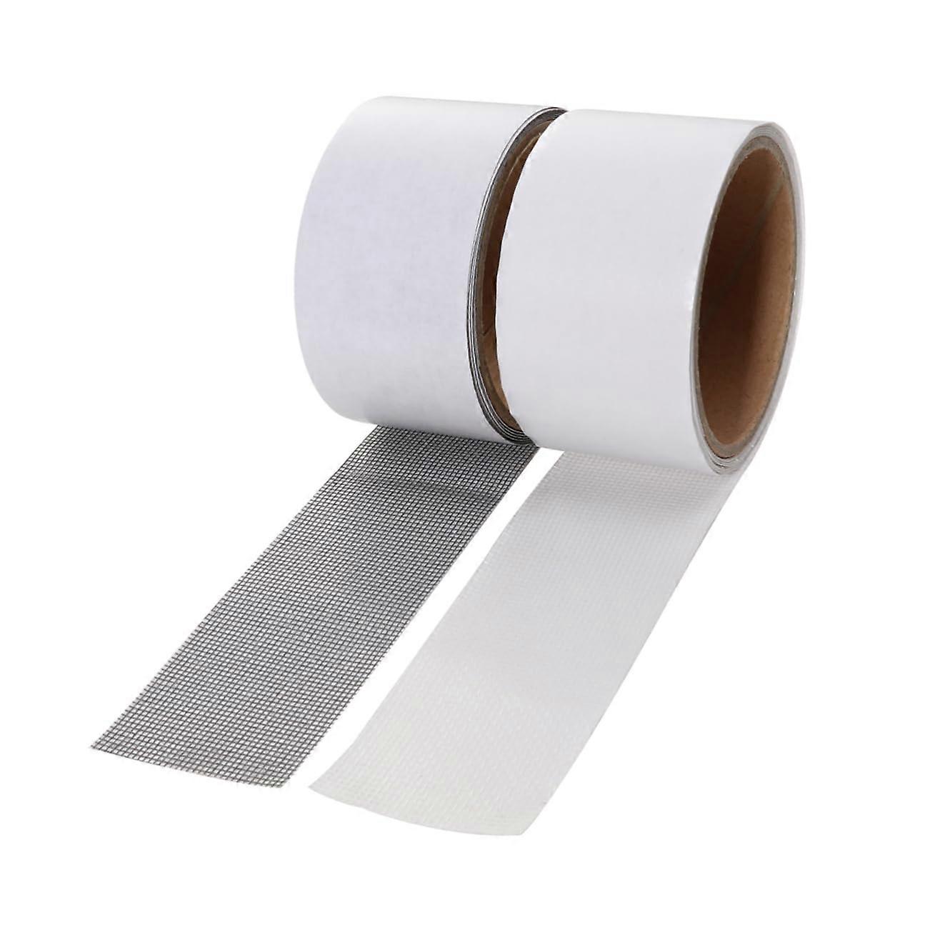 2pcs Window Screen  Tape Fiberglass Mesh Patch Strong Adhesive for Doors Patio Grey White
