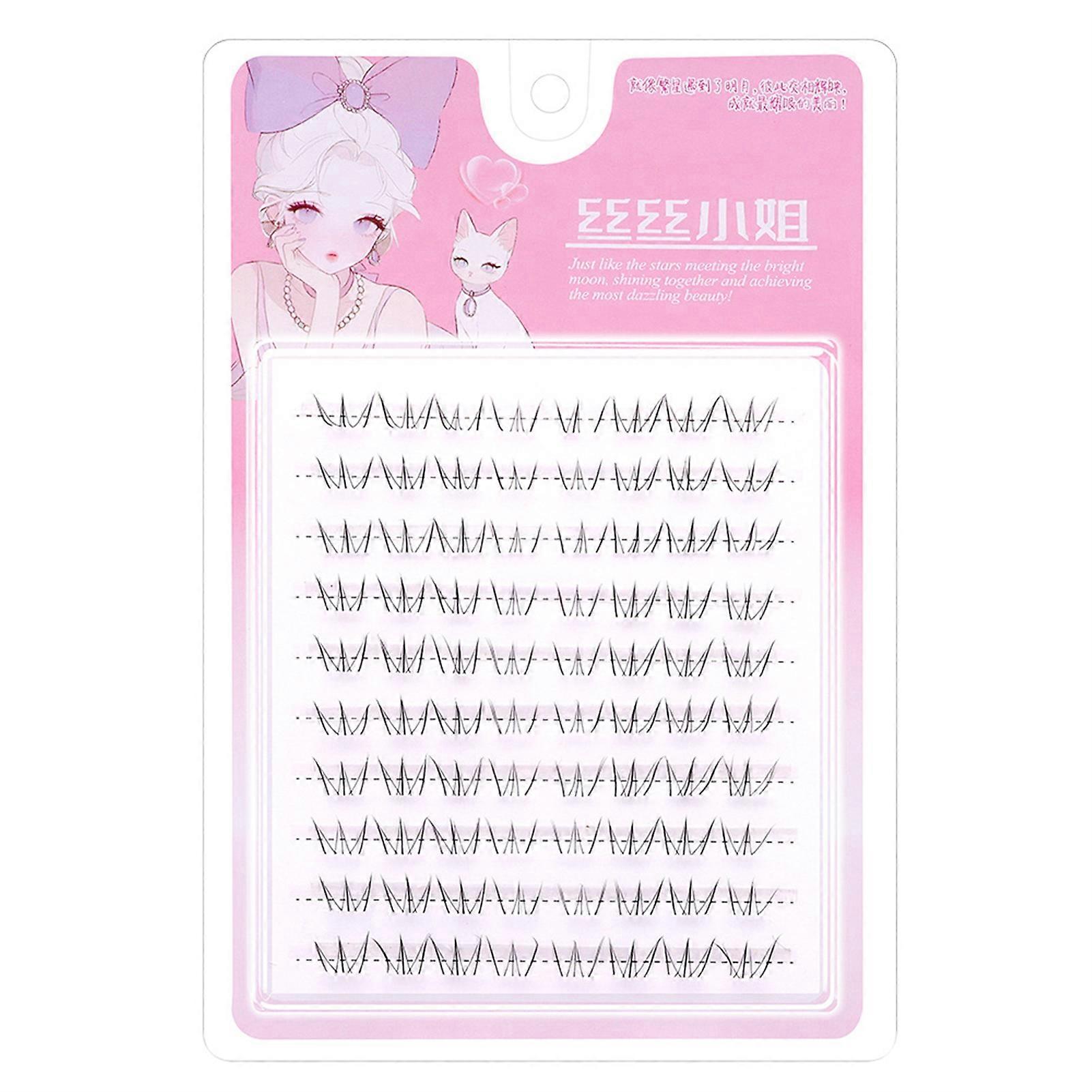10 Rows 5-7mm Air Lower Eyelashes No Glue Need Fake Lashes Segmented Natural Cat Eye Under Lashes W Shaped Bottom Eyelash