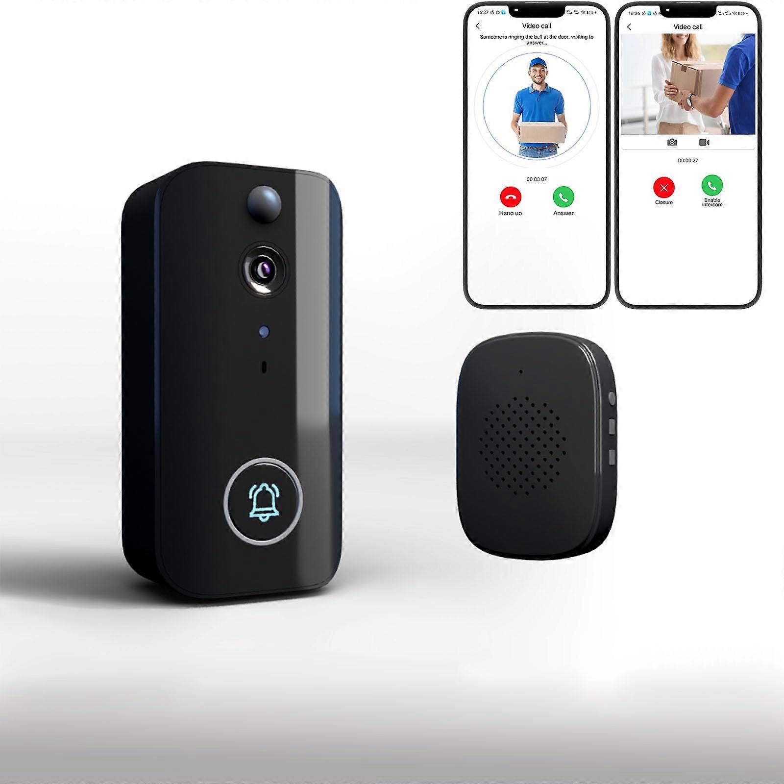 Wireless Video Doorbell Camera with Chime, Night Vision, Motion Detection, 4000mAh Battery, WiFi